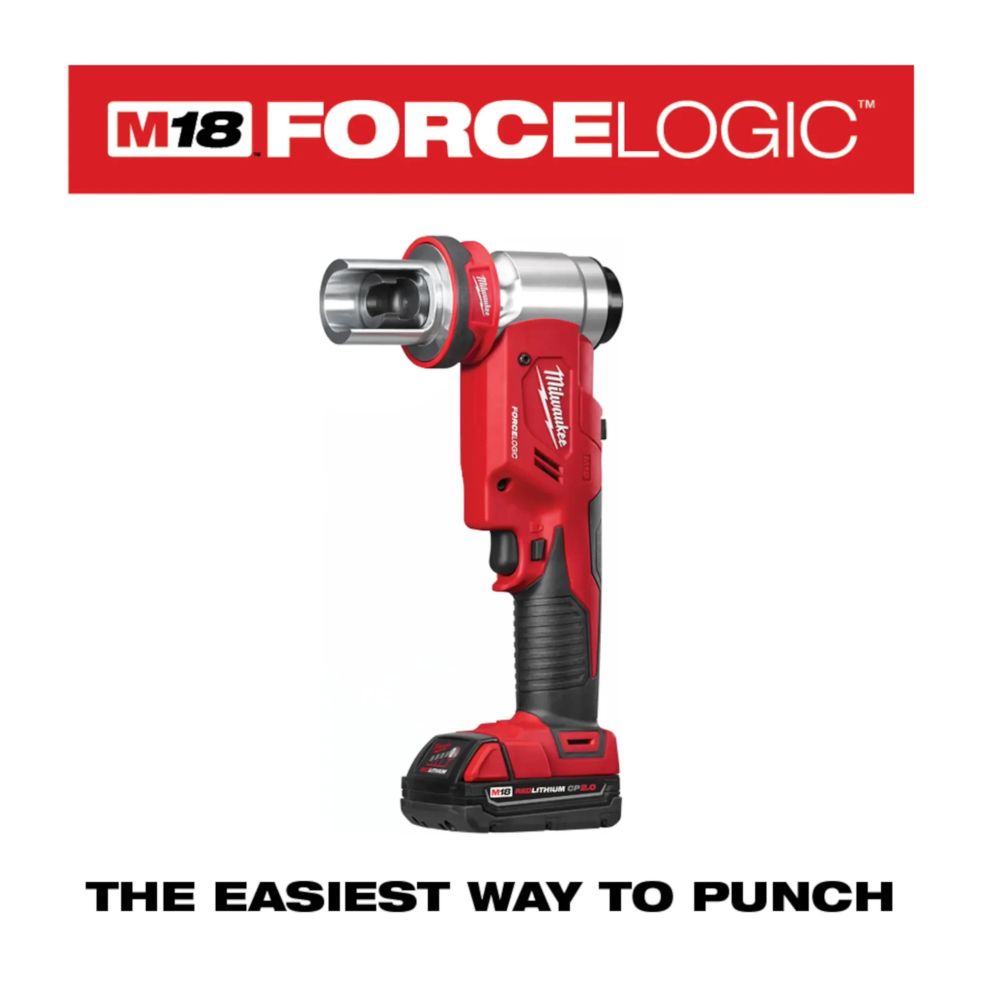 Milwaukee 2677-21, M18 FORCE LOGIC 6T Knockout Tool 1/2" - 2" Kit - Image 4
