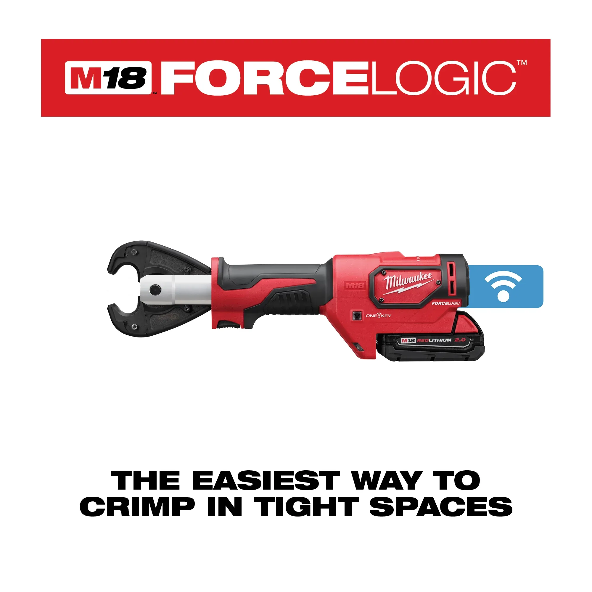 Milwaukee 2678-22BG, M18 FORCE LOGIC 6T Utility Crimper Kit with D3 Grooves and Fixed BG Die - Image 3