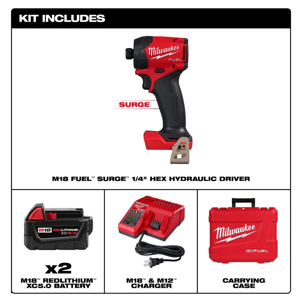 Milwaukee 2761-22, M18 FUEL™ SURGE™ 1/4" Hex Hydraulic Driver Kit - Image 3