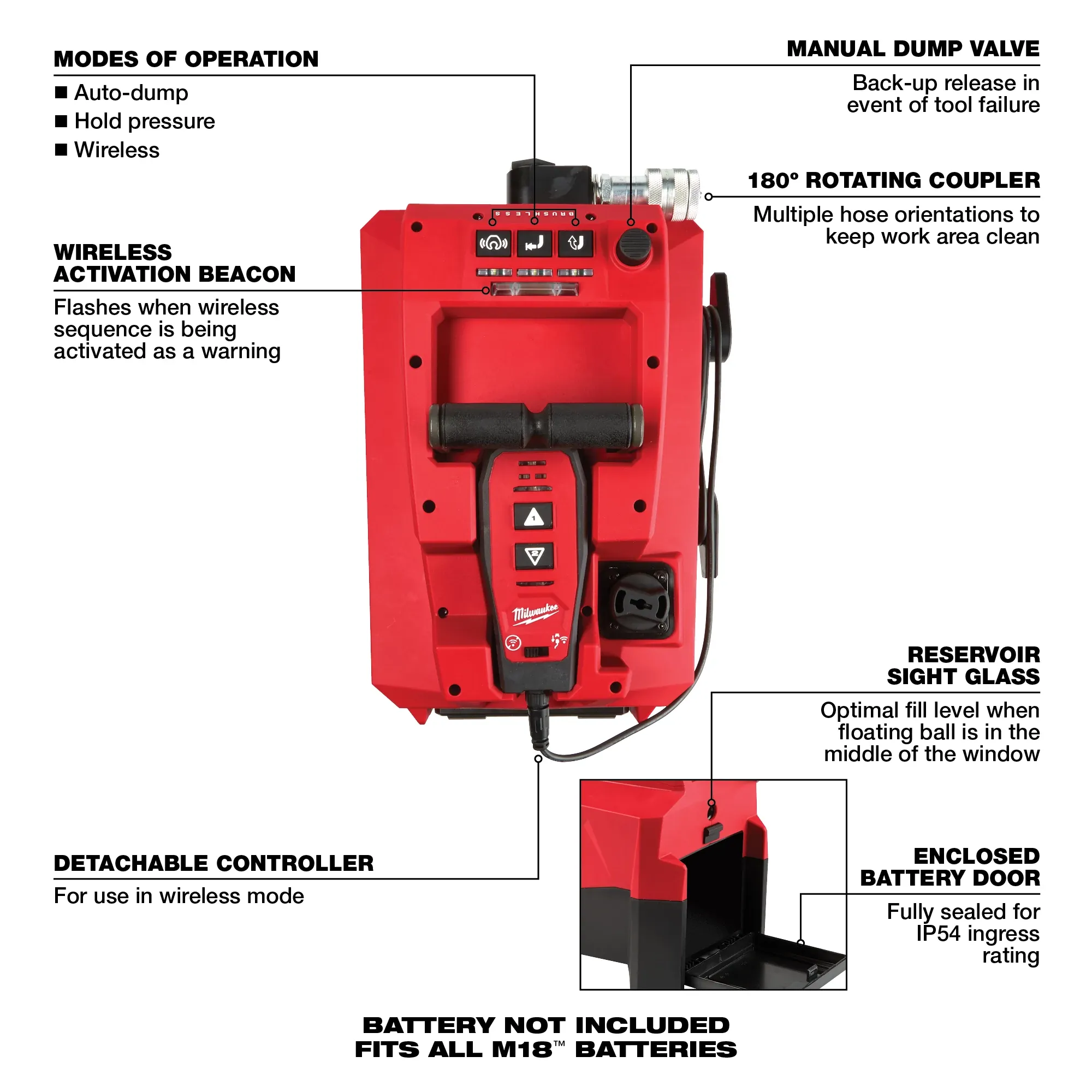 Milwaukee 2774-21HD, M18 FORCE LOGIC 10,000psi Hydraulic Pump Kit - Image 4