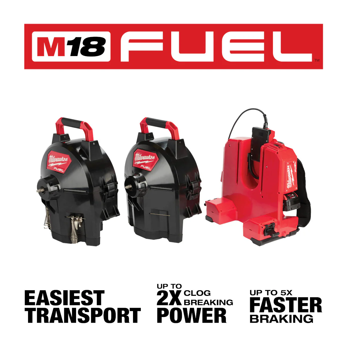 Milwaukee 2775E-211, M18 FUEL™ SWITCH PACK™ Sectional Drum Machine with 5/8” Open Wind Cable - Image 8