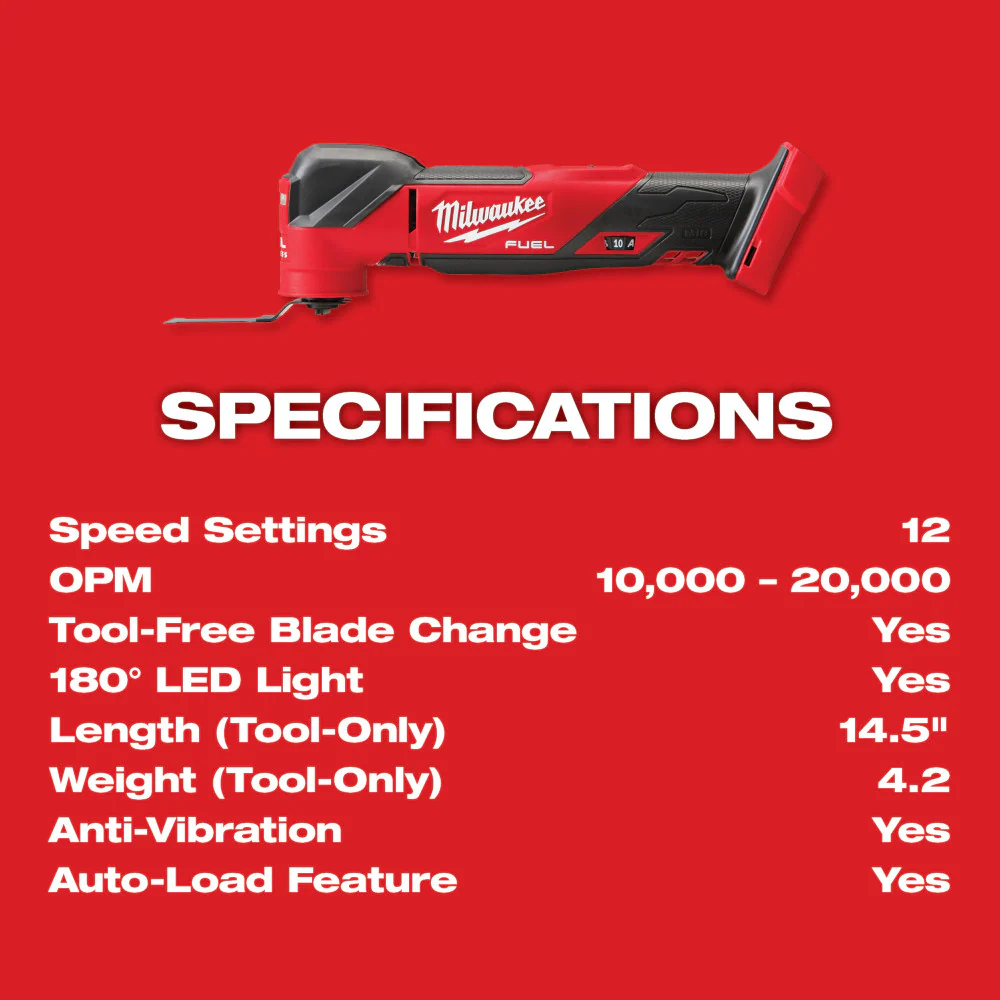 Milwaukee 2836-20, M18 FUEL Oscillating Multi-Tool (Tool Only) - Image 7