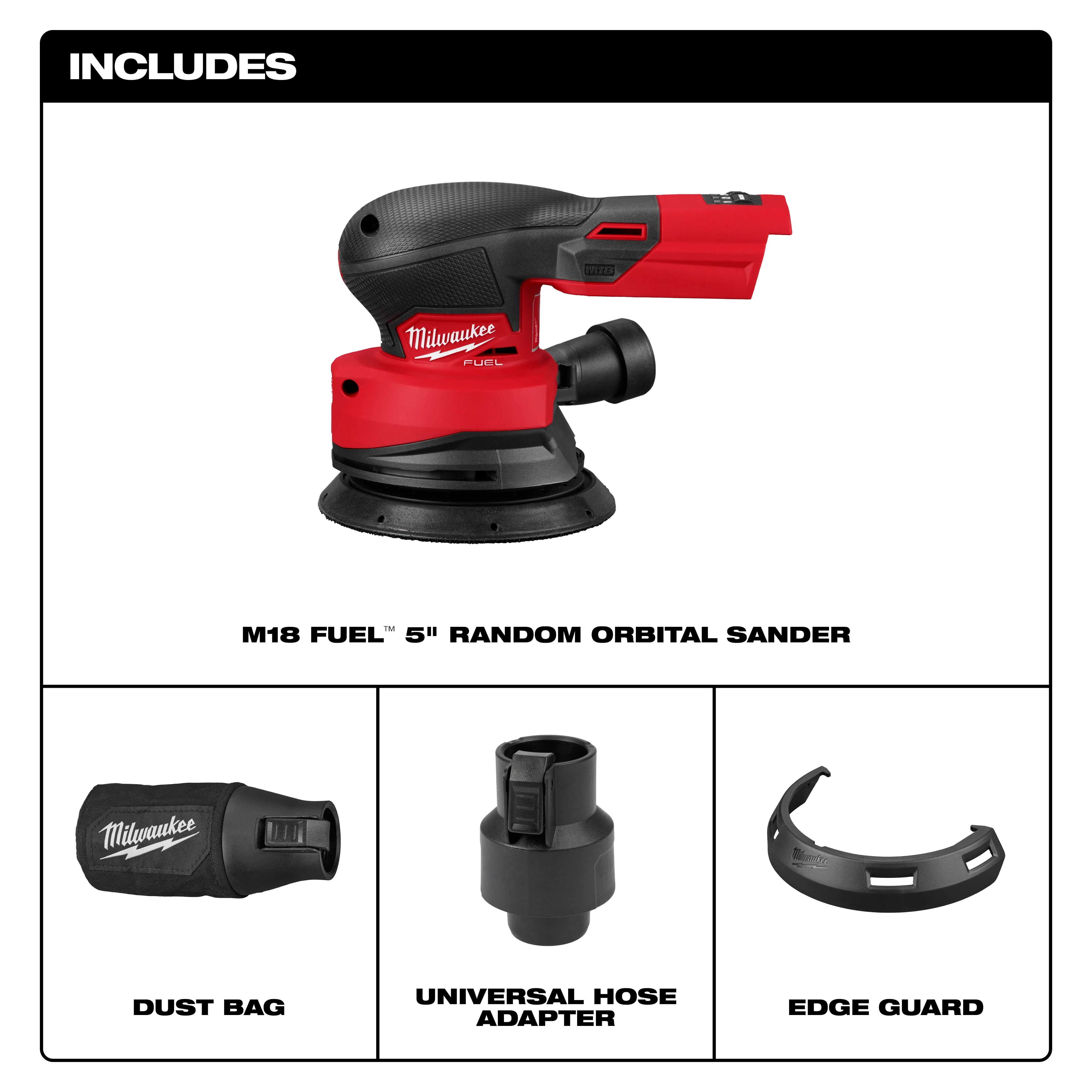 Milwaukee 2837-20, M18­ FUEL™ 5" Random Orbital Sander - Image 3