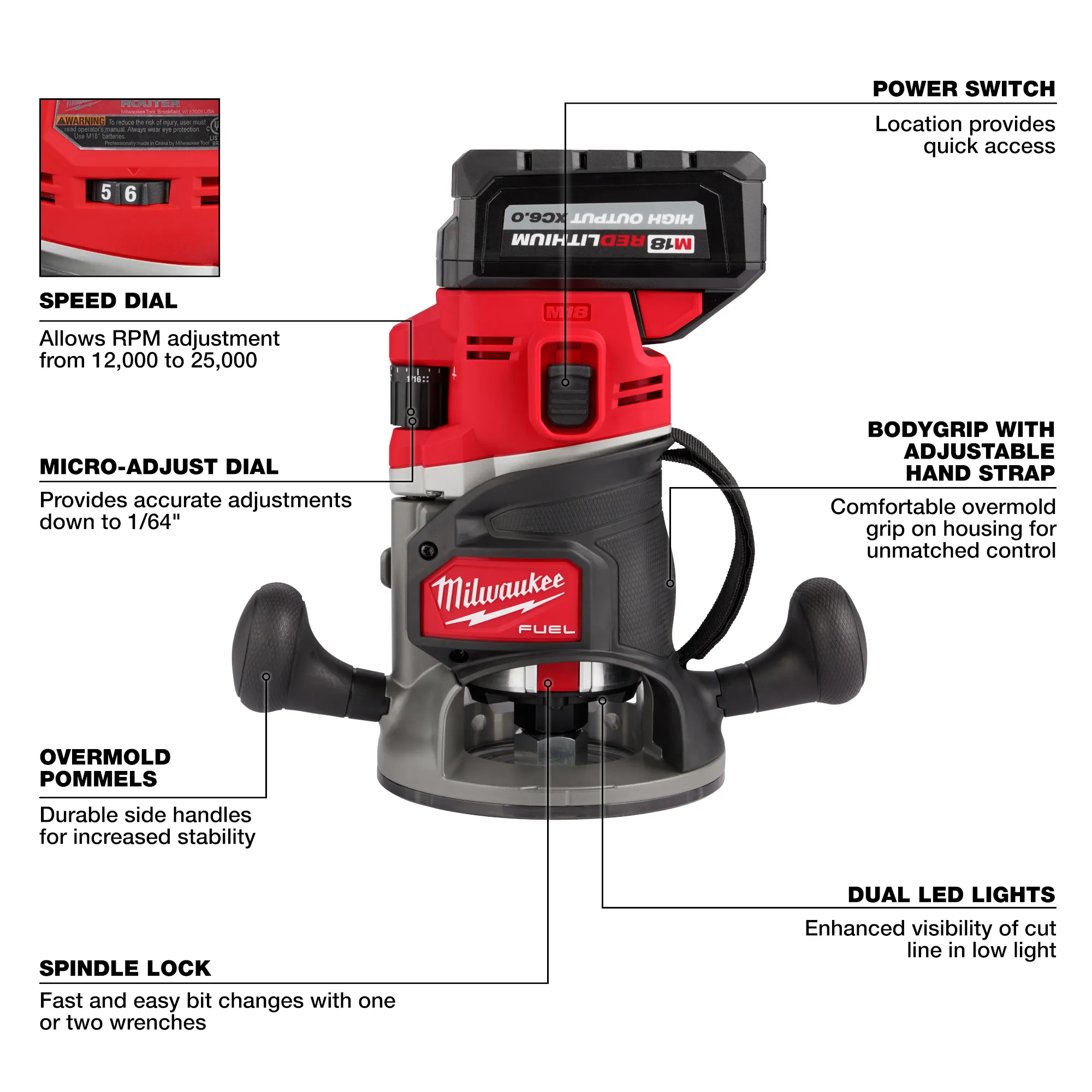 Milwaukee 2838-21, M18 FUEL™ 1/2" Router Kit - Image 4