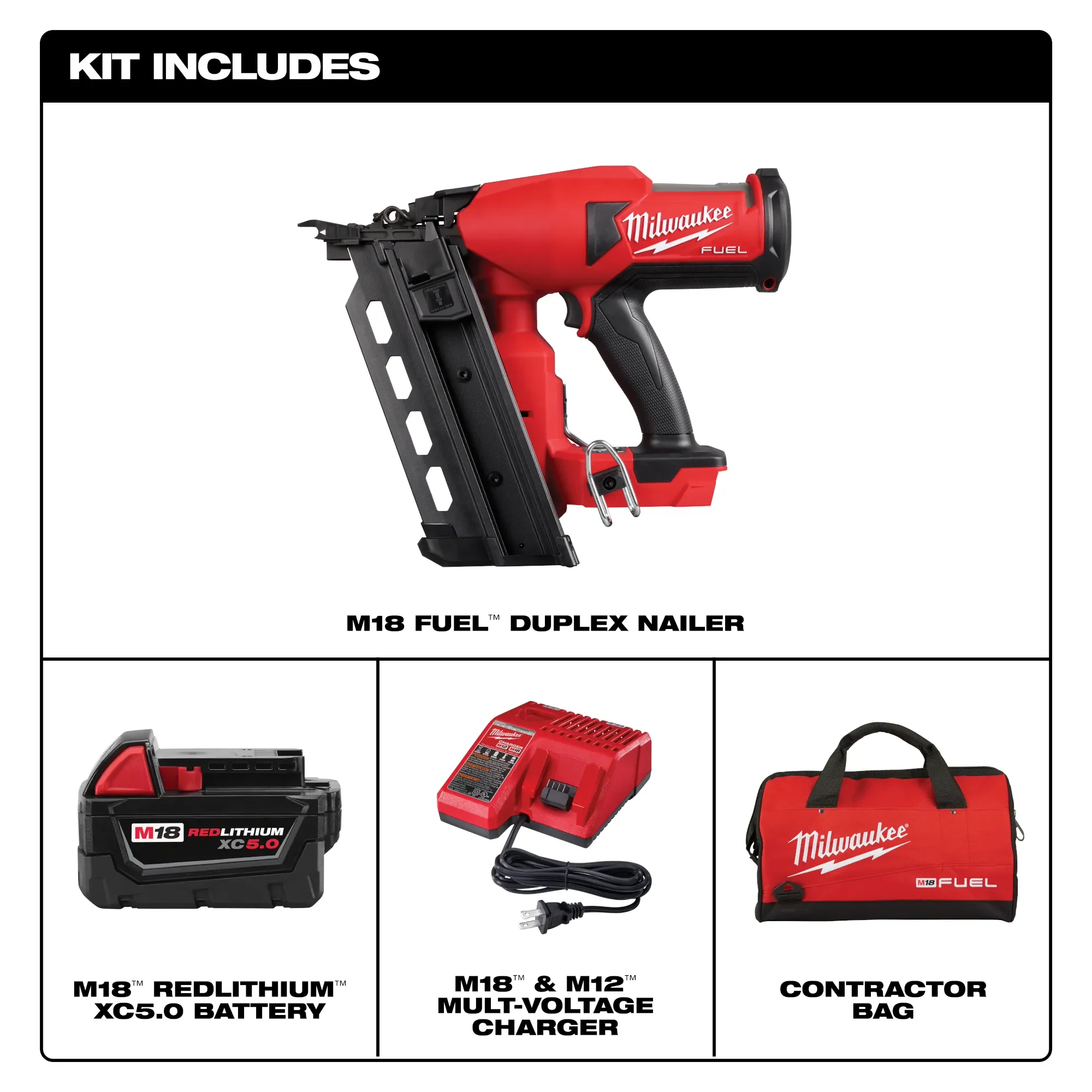 Milwaukee 2844-21, M18 FUEL™ Duplex Nailer Kit - Image 3