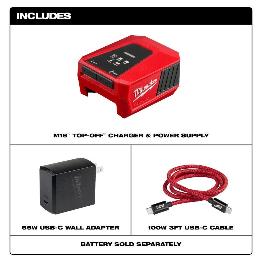 Milwaukee 2847-20, M18™ TOP-OFF™ Charger & Power Supply - Image 3