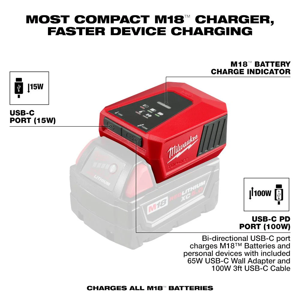 Milwaukee 2847-20, M18™ TOP-OFF™ Charger & Power Supply - Image 4