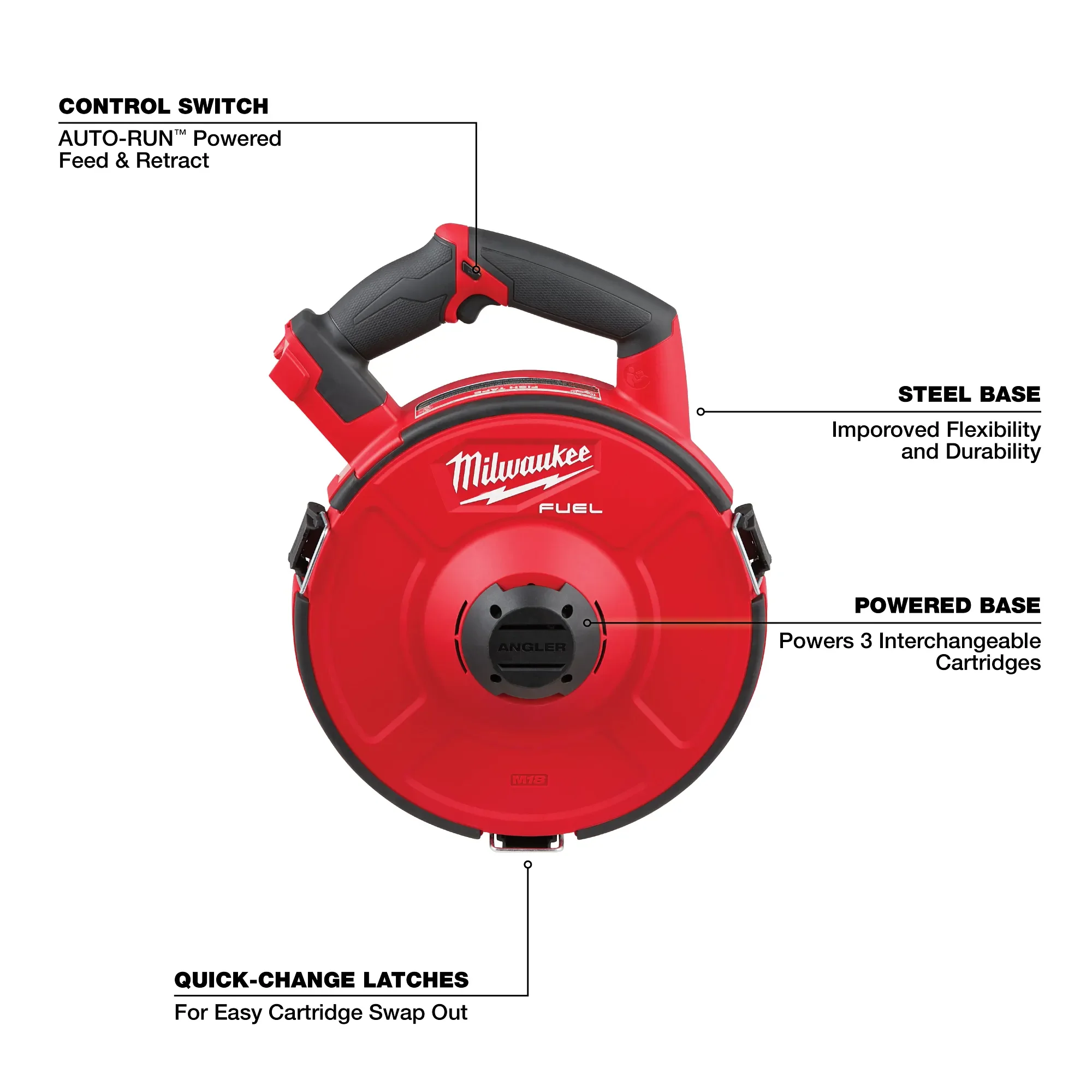 Milwaukee 2873B-22, M18 FUEL Angler 240' Steel Pulling Fish Tape Kit - Image 5