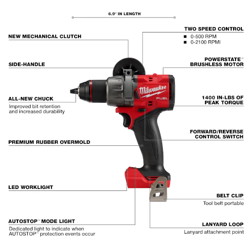 Milwaukee 2904-20, M18 FUEL™  1/2" Hammer Drill/Driver (Tool Only) - Image 3