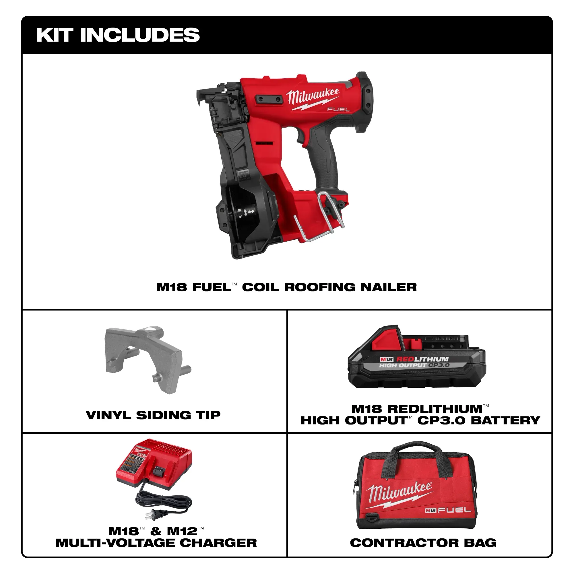 Milwaukee 2909-21, M18 FUEL™ Coil Roofing Nailer Kit - Image 2