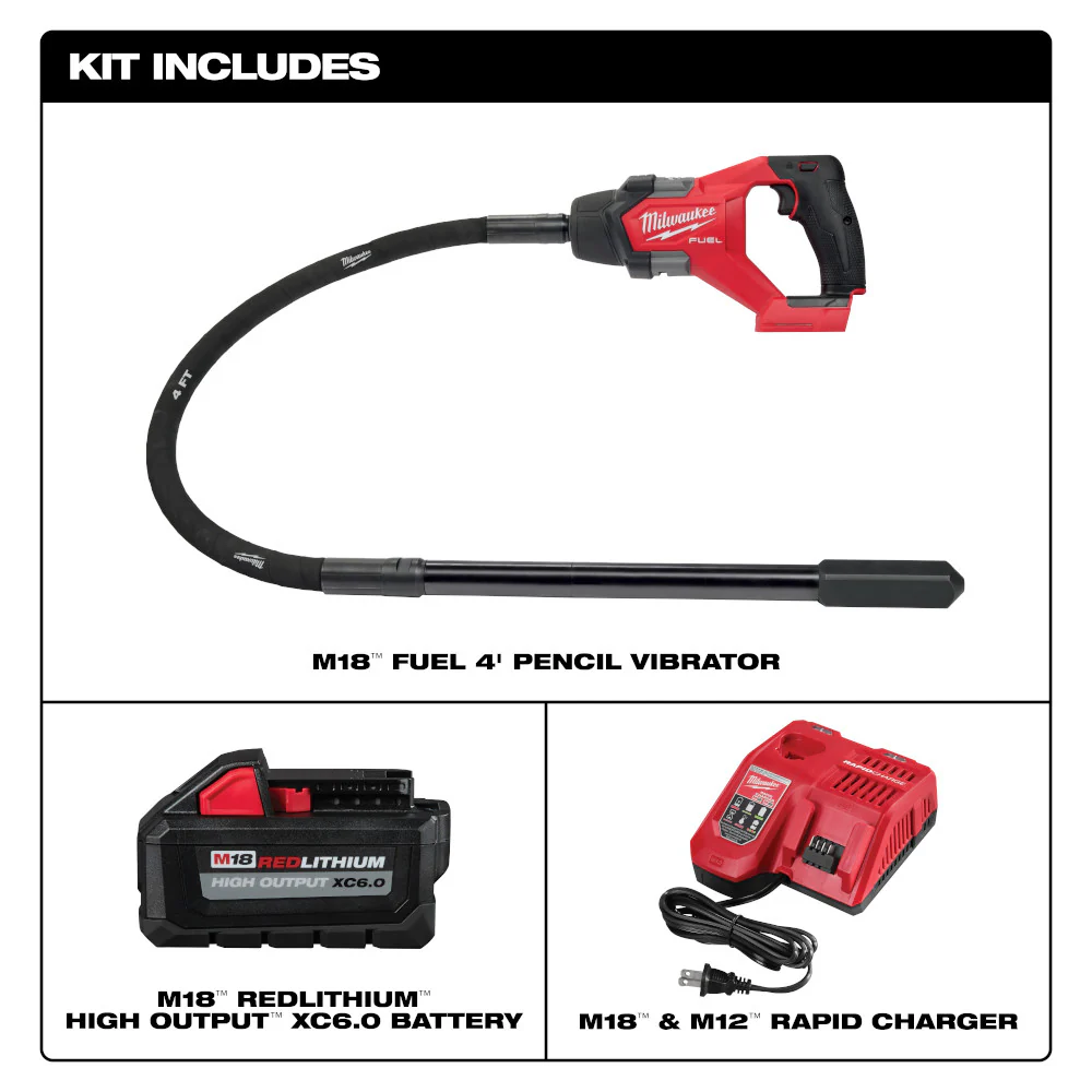Milwaukee 2910-21, M18 FUEL™ 4' Concrete Pencil Vibrator Kit - Image 4