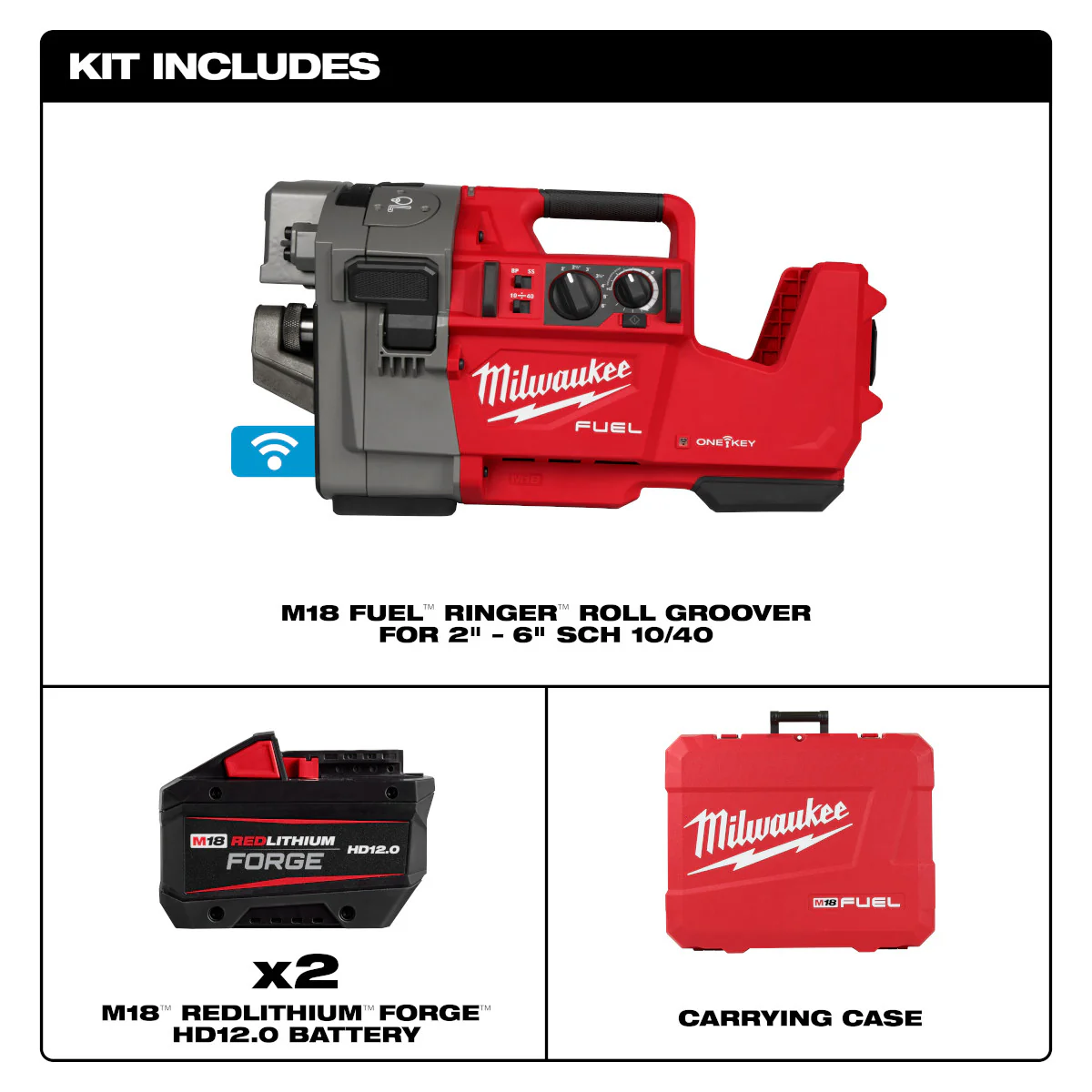 Milwaukee 2928-22, M18 FUEL™ RINGER™ Roll Groover for 2” – 6” Sch 10/40 - Image 3