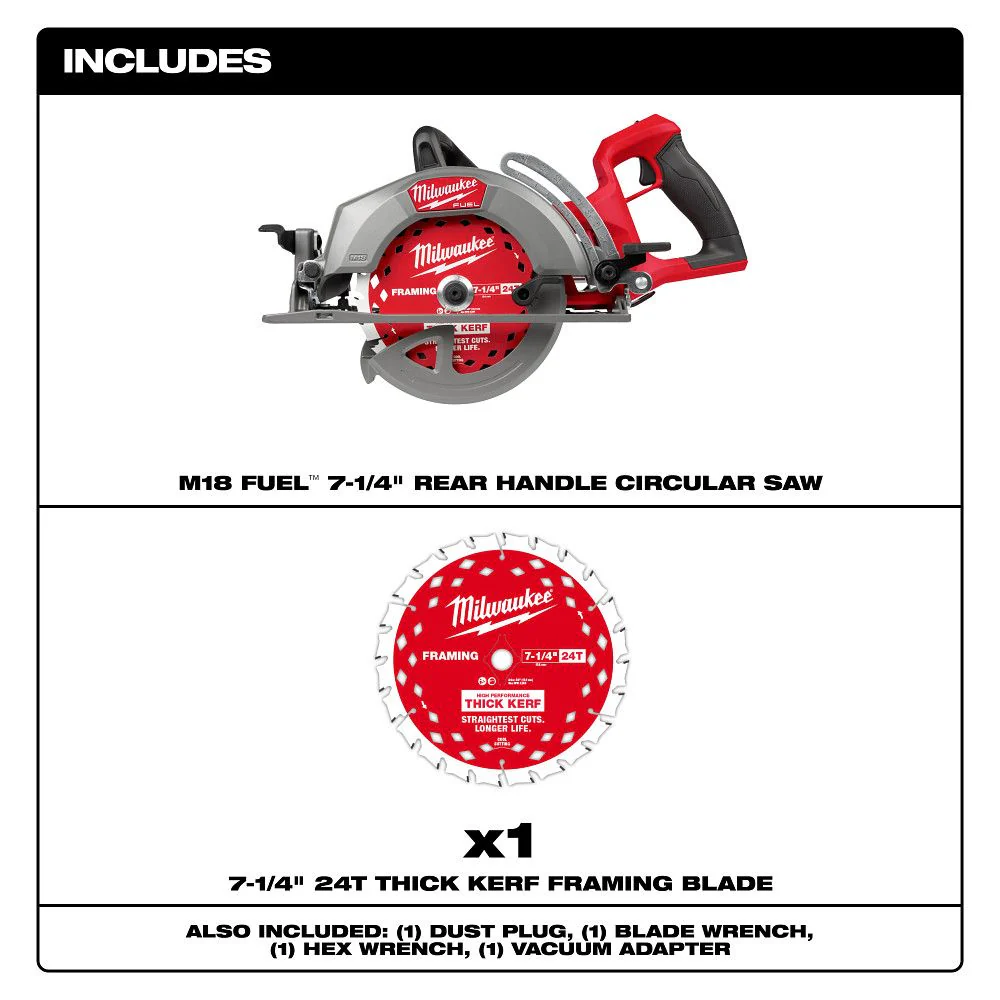 Milwaukee 2930-20, M18 FUEL™ 7-1/4" Rear Handle Circular Saw - Image 3