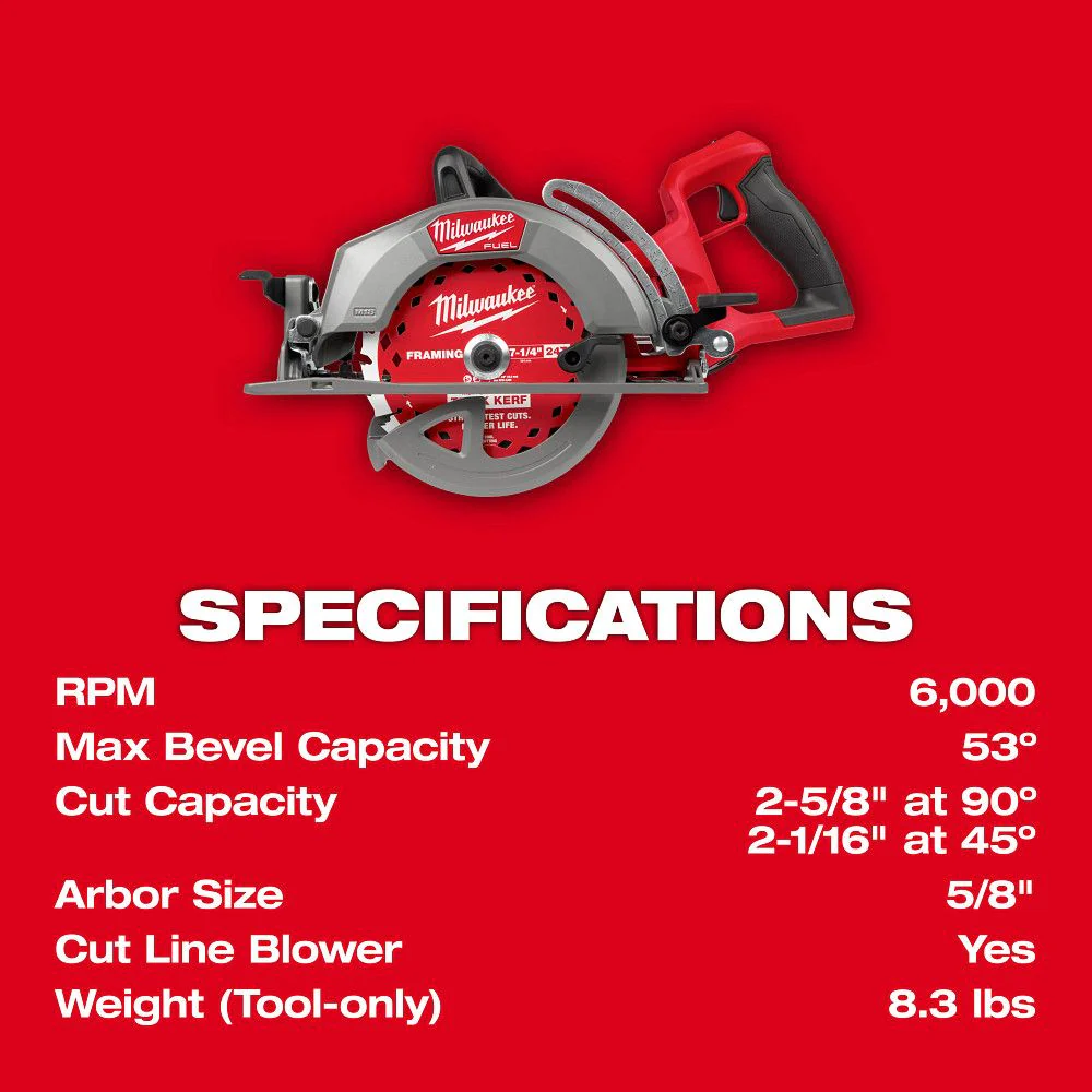 Milwaukee 2930-20, M18 FUEL™ 7-1/4" Rear Handle Circular Saw - Image 6
