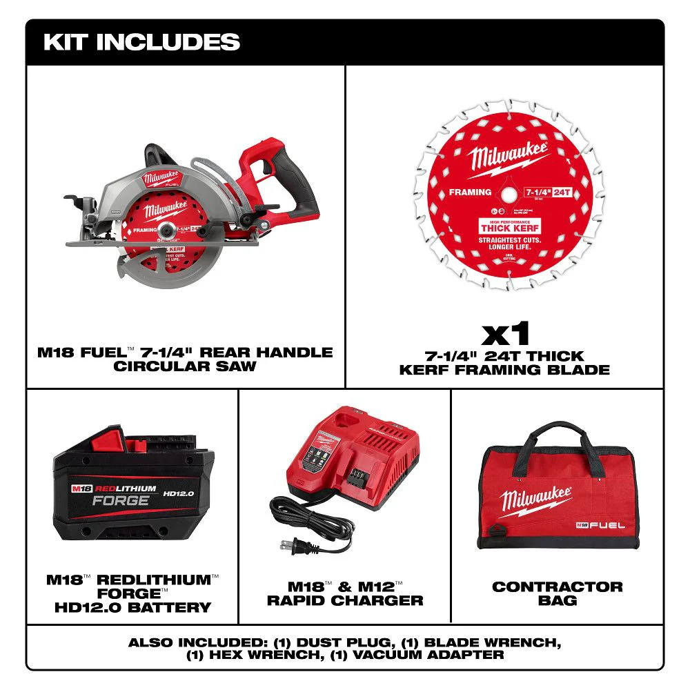 Milwaukee 2930-21HD, M18 FUEL 7-1/4” Rear Handle Circular Saw Kit - Image 3