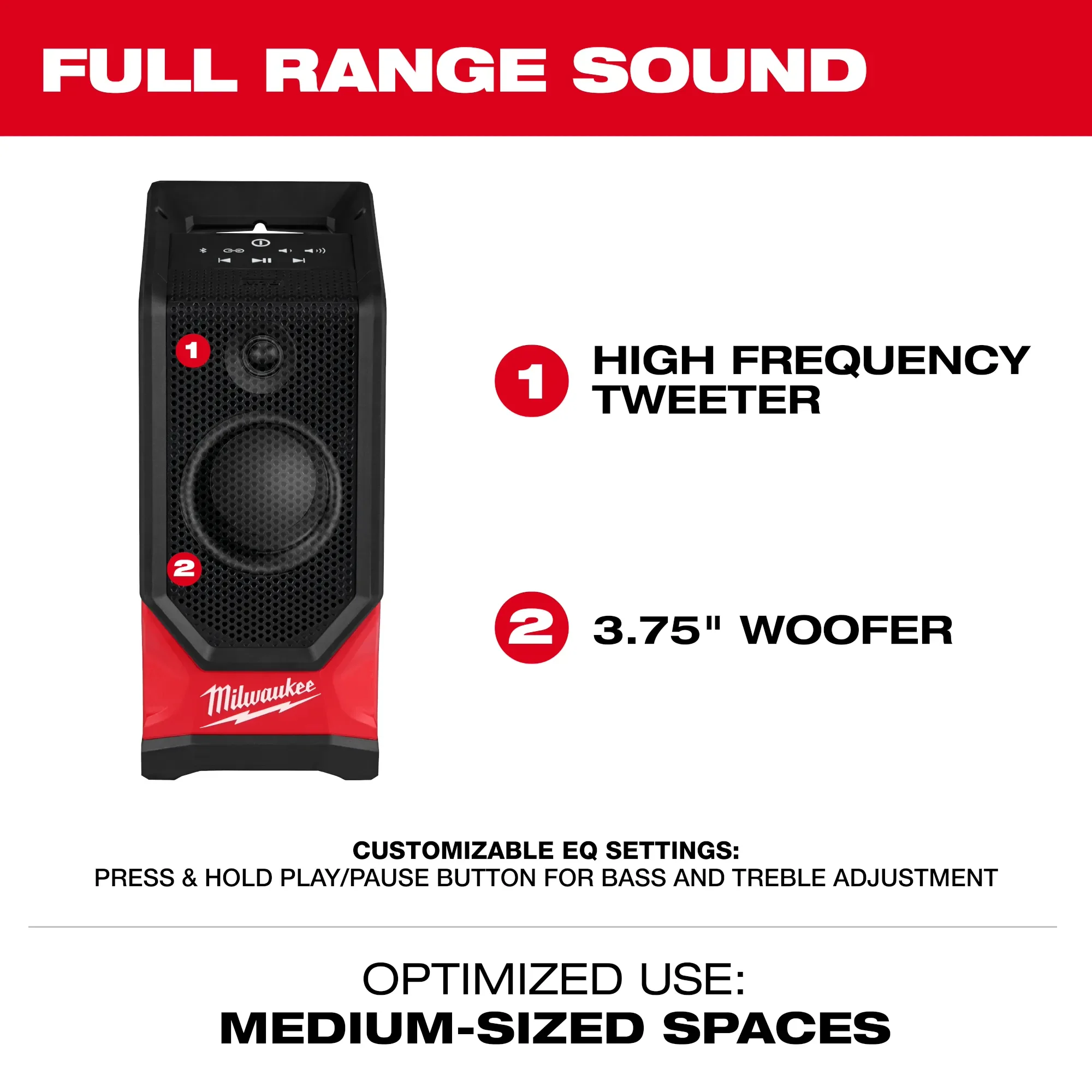 Milwaukee 2954-20, M18™ Bluetooth® Jobsite Speaker - Image 3