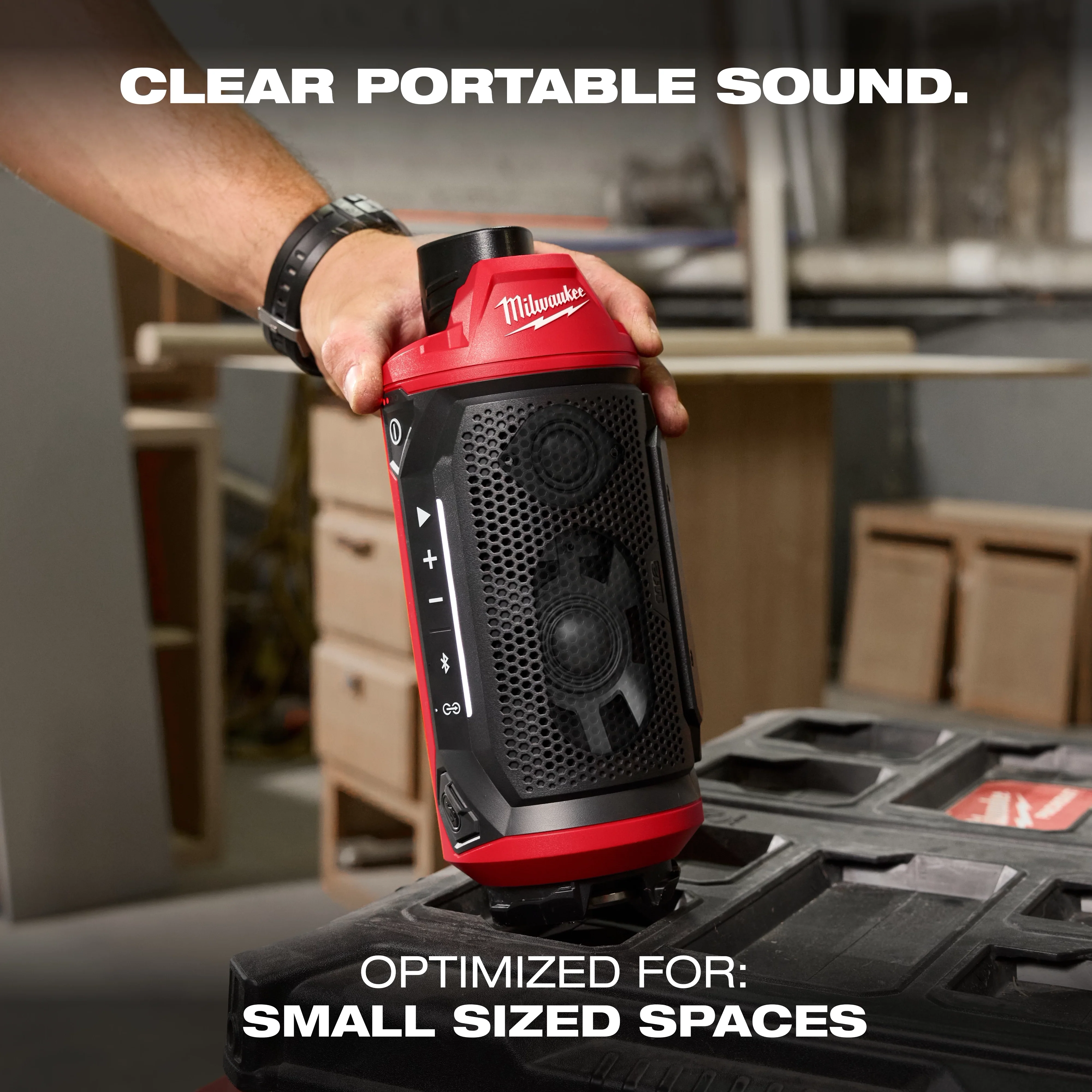 Milwaukee 2955-20, M12™ Bluetooth® Jobsite Speaker w/ PACKOUT™ Compatibility - Image 2