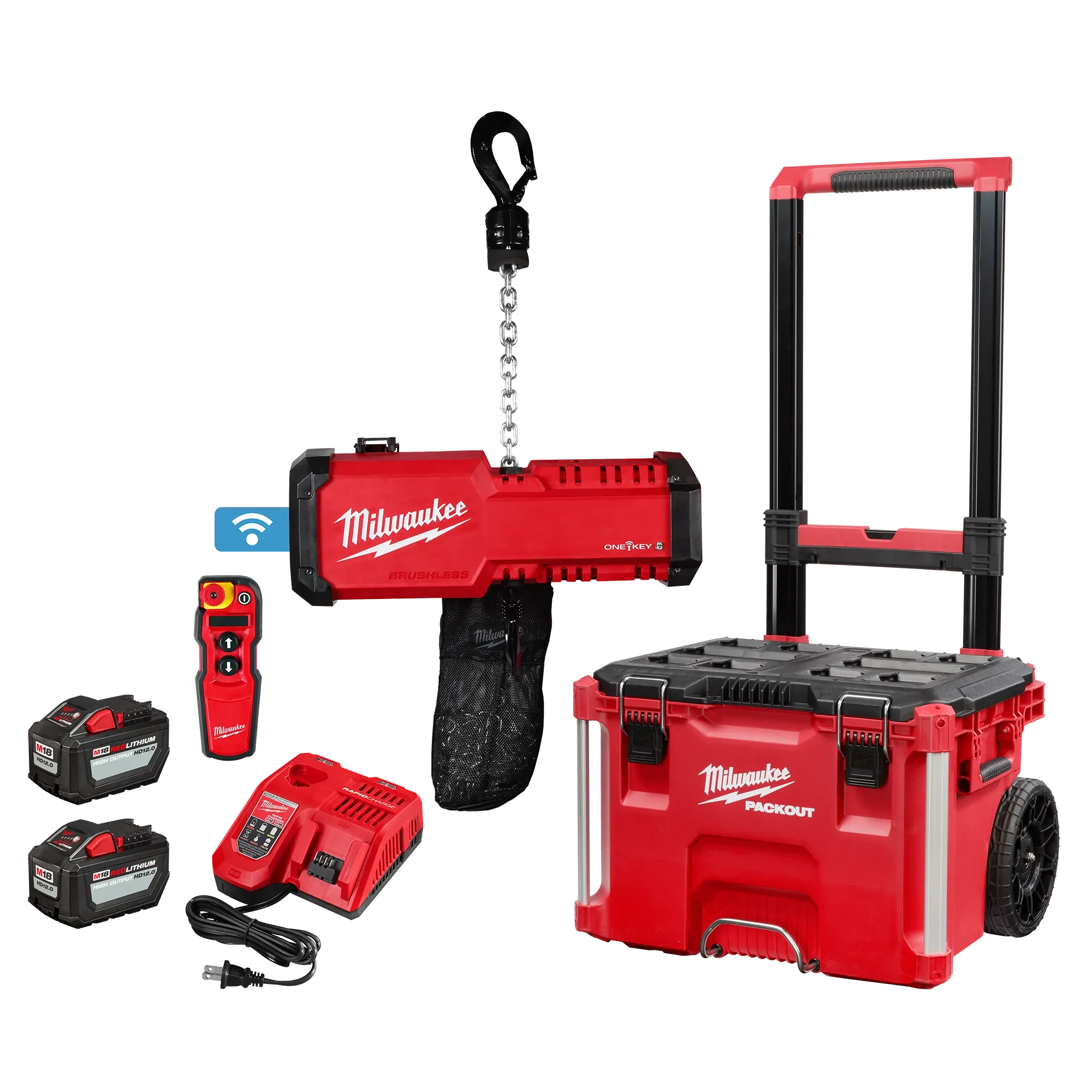 Milwaukee 2983-22HD, M18™ Compact 1-Ton Chain Hoist w/ ONE-KEY™