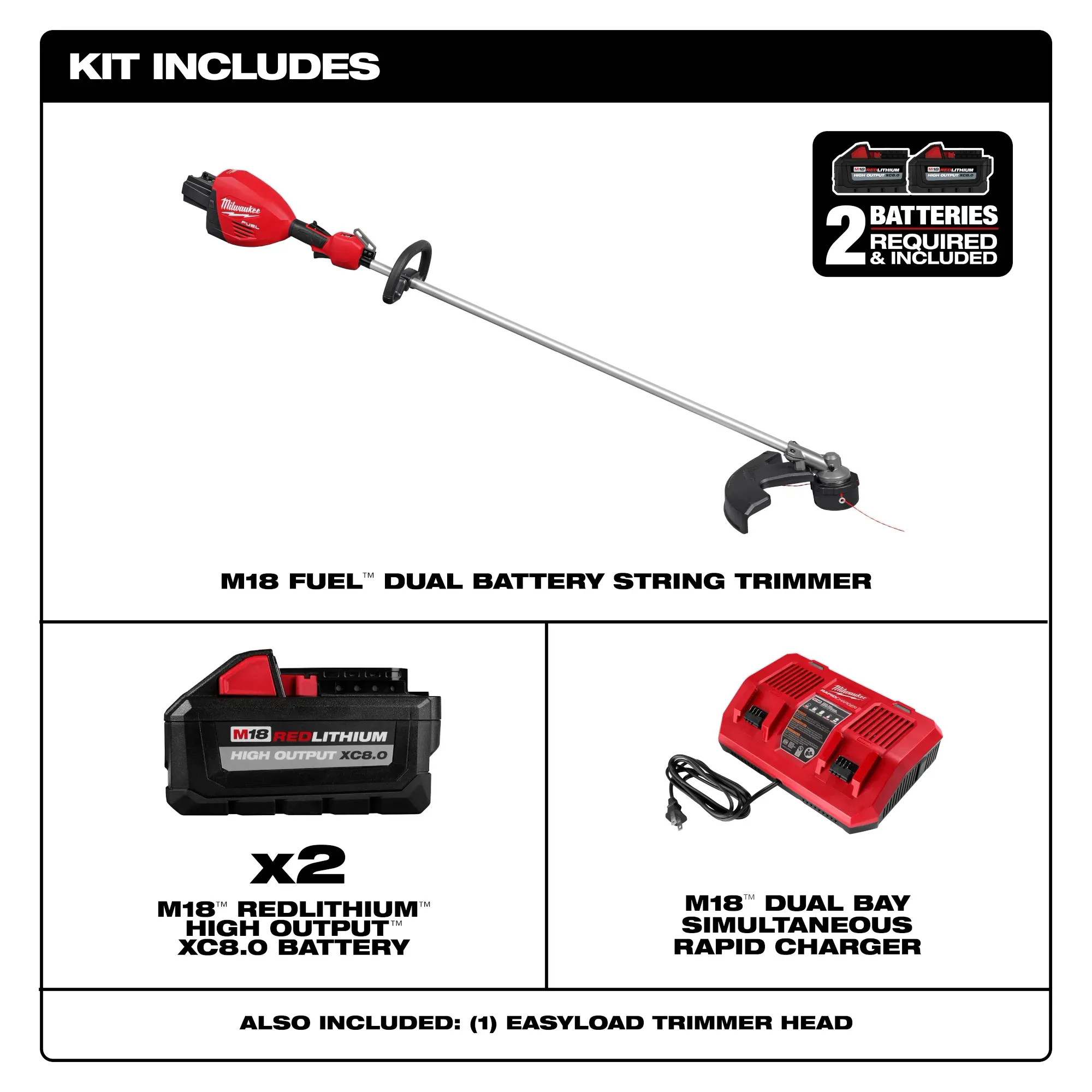 Milwaukee 3006-22, M18 FUEL™ 17” Dual Battery String Trimmer Kit - Image 4