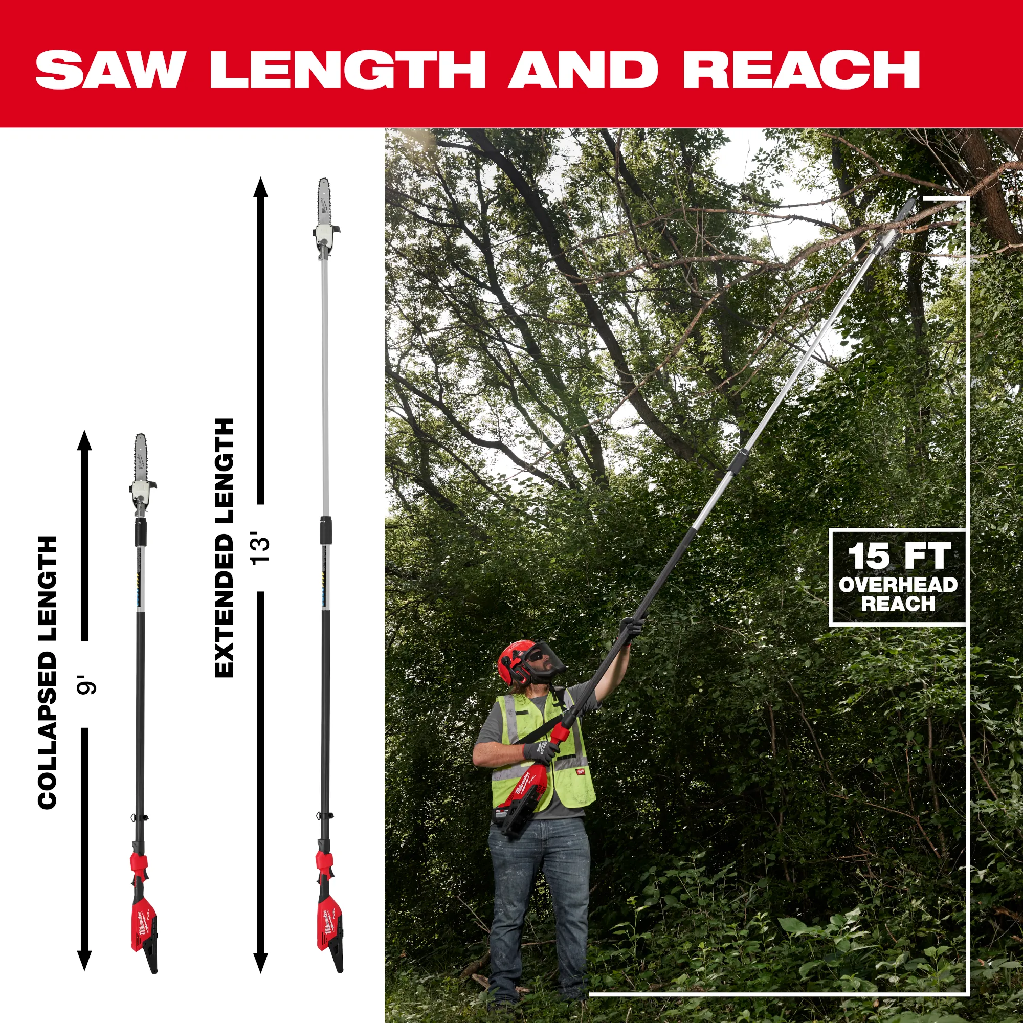 Milwaukee 3013-20, M18 FUEL™ Telescoping Pole Saw (Tool-Only) - Image 4