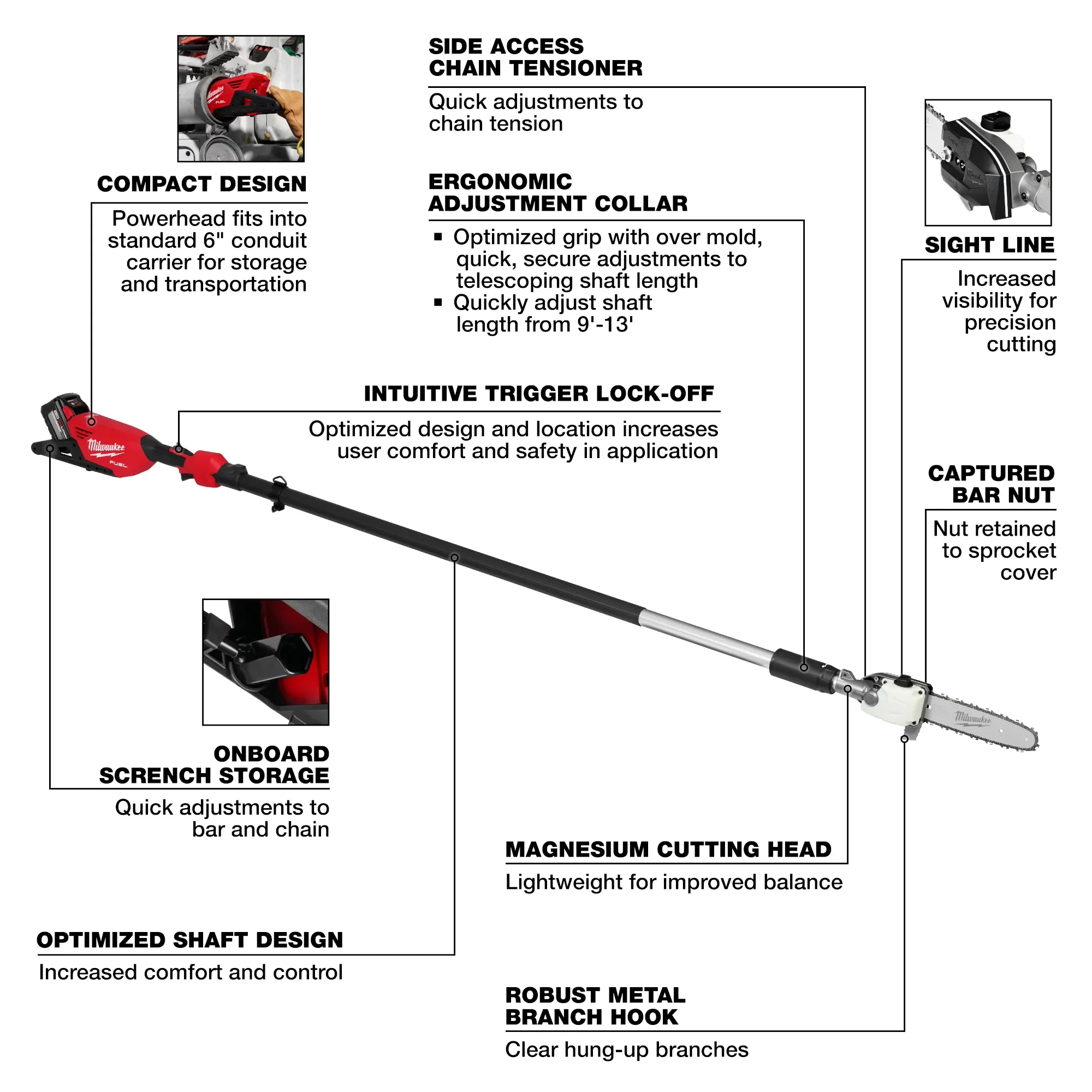 Milwaukee 3013-21, M18 FUEL™ Telescoping Pole Saw Kit - Image 4
