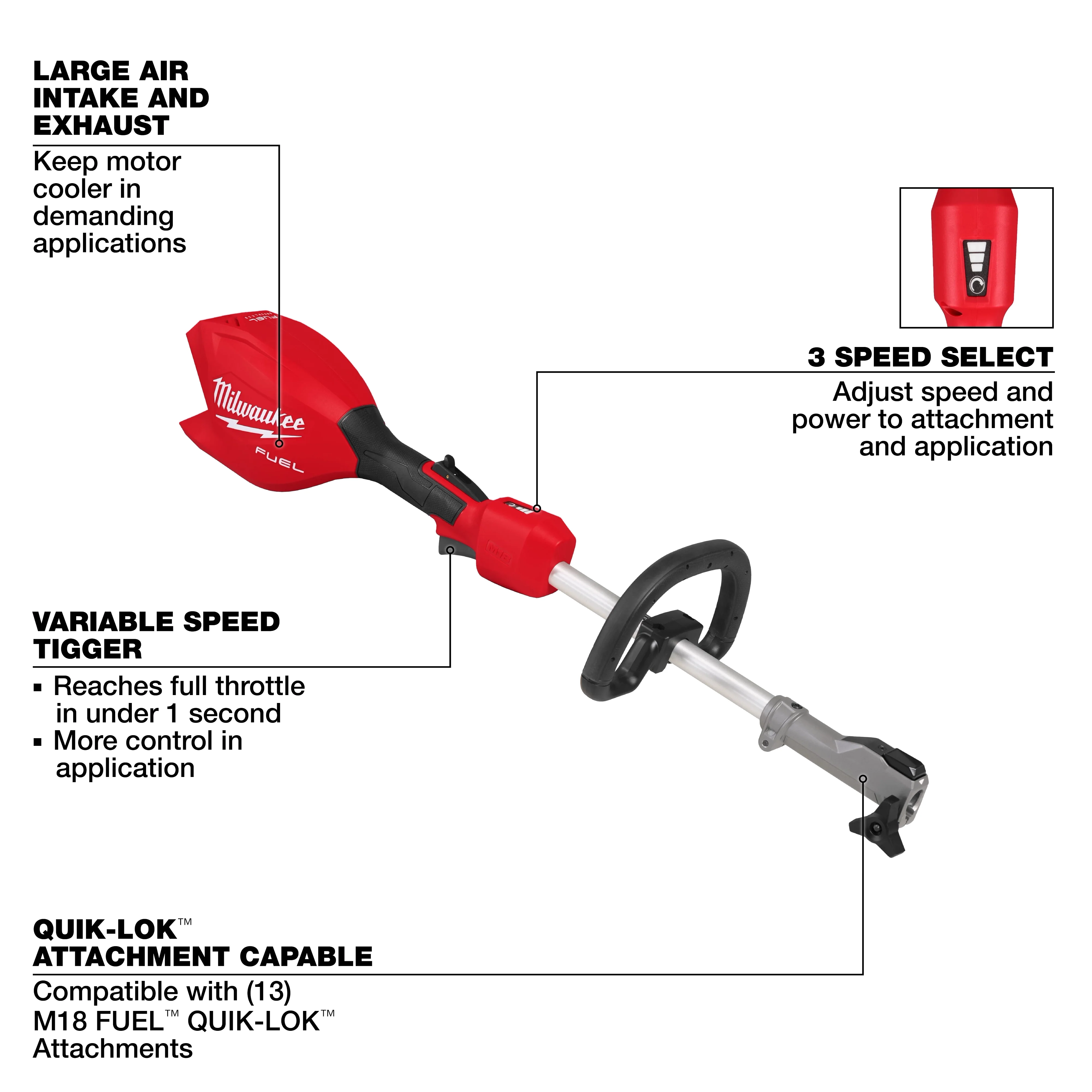 Milwaukee 3016-20, M18 FUEL™ Power Head w/ QUIK-LOK™ - Image 5