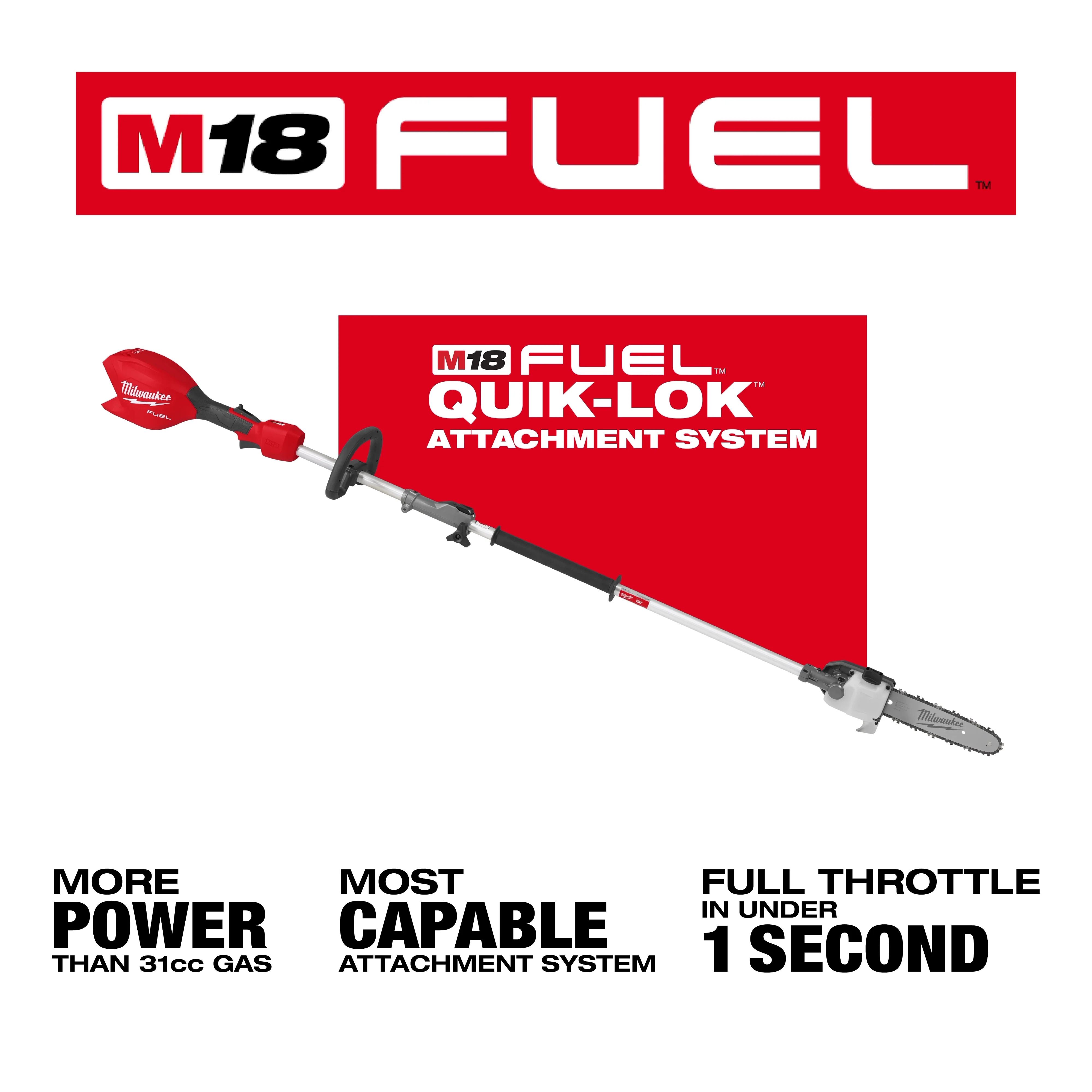 Milwaukee 3016-20PS, M18 FUEL™ Pole Saw w/ QUIK-LOK™ (Tool Only) - Image 5