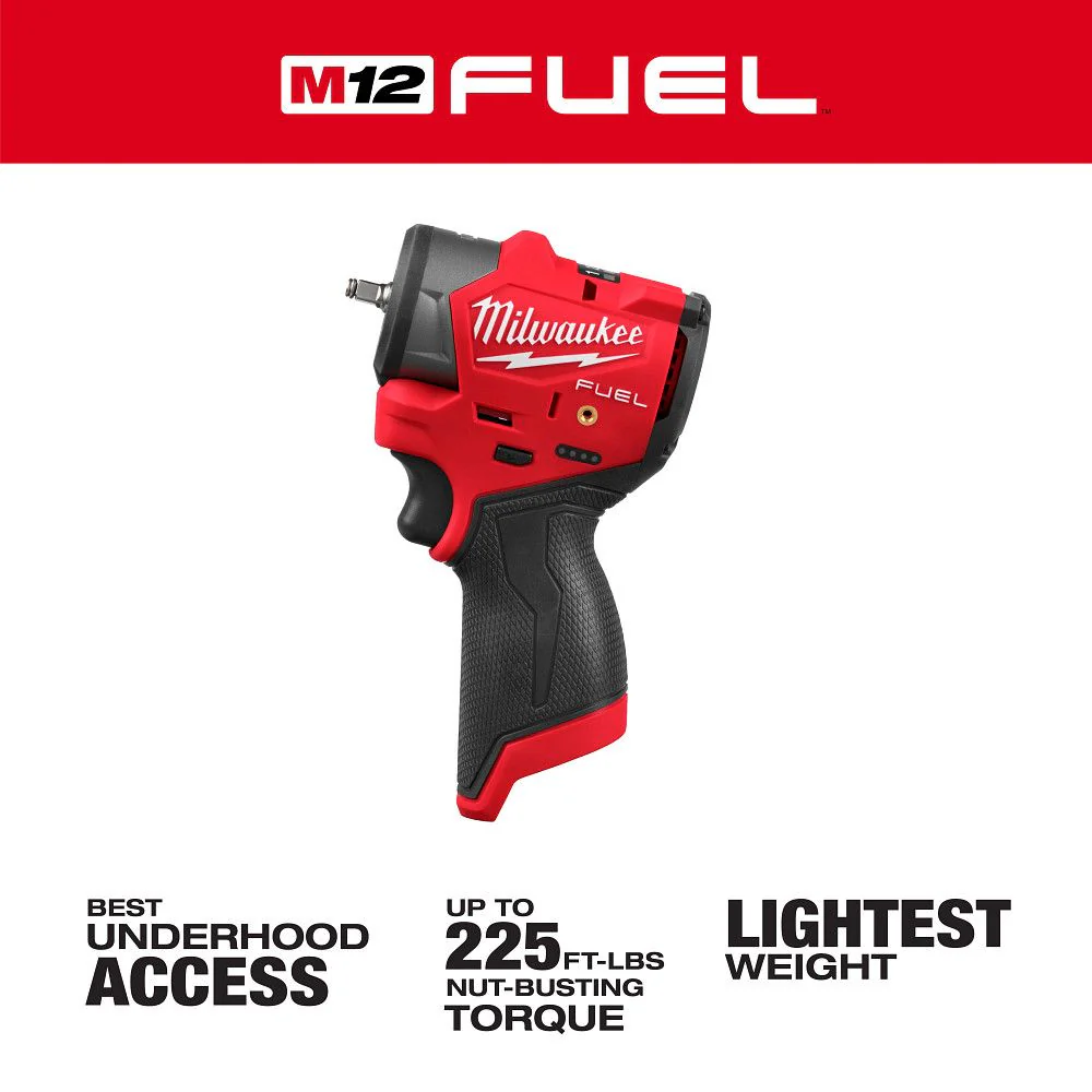 Milwaukee 3049-20, M12 FUEL™ 3/8" Subcompact Impact Wrench w/ Friction Ring - Image 2