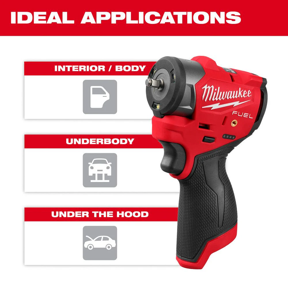 Milwaukee 3049-20, M12 FUEL™ 3/8" Subcompact Impact Wrench w/ Friction Ring - Image 9