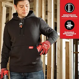 Milwaukee 351B-L, FREEFLEX™ Pullover Hoodie - BLACK - Image 8