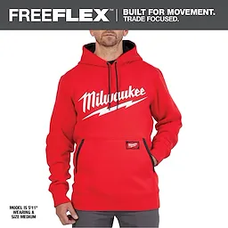 Milwaukee 352R-M, BIG LOGO MIDWEIGHT HOODIE - RED M