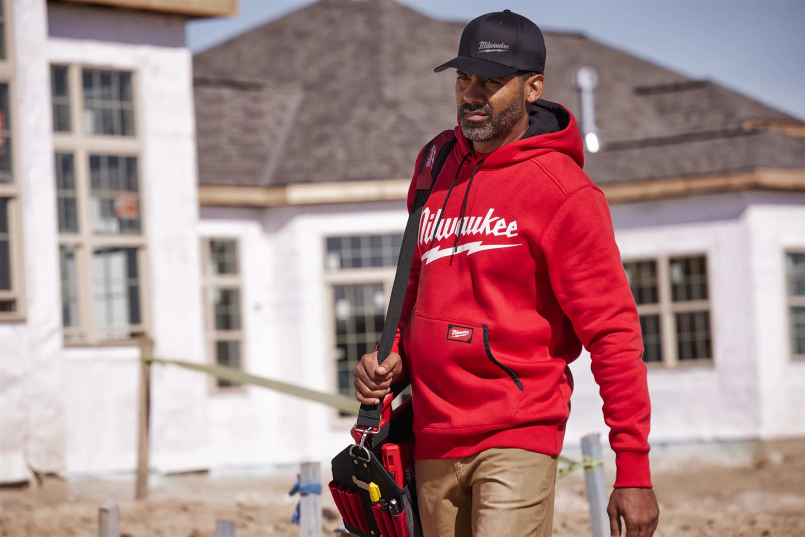 Milwaukee 352R-M, BIG LOGO MIDWEIGHT HOODIE - RED M - Image 8