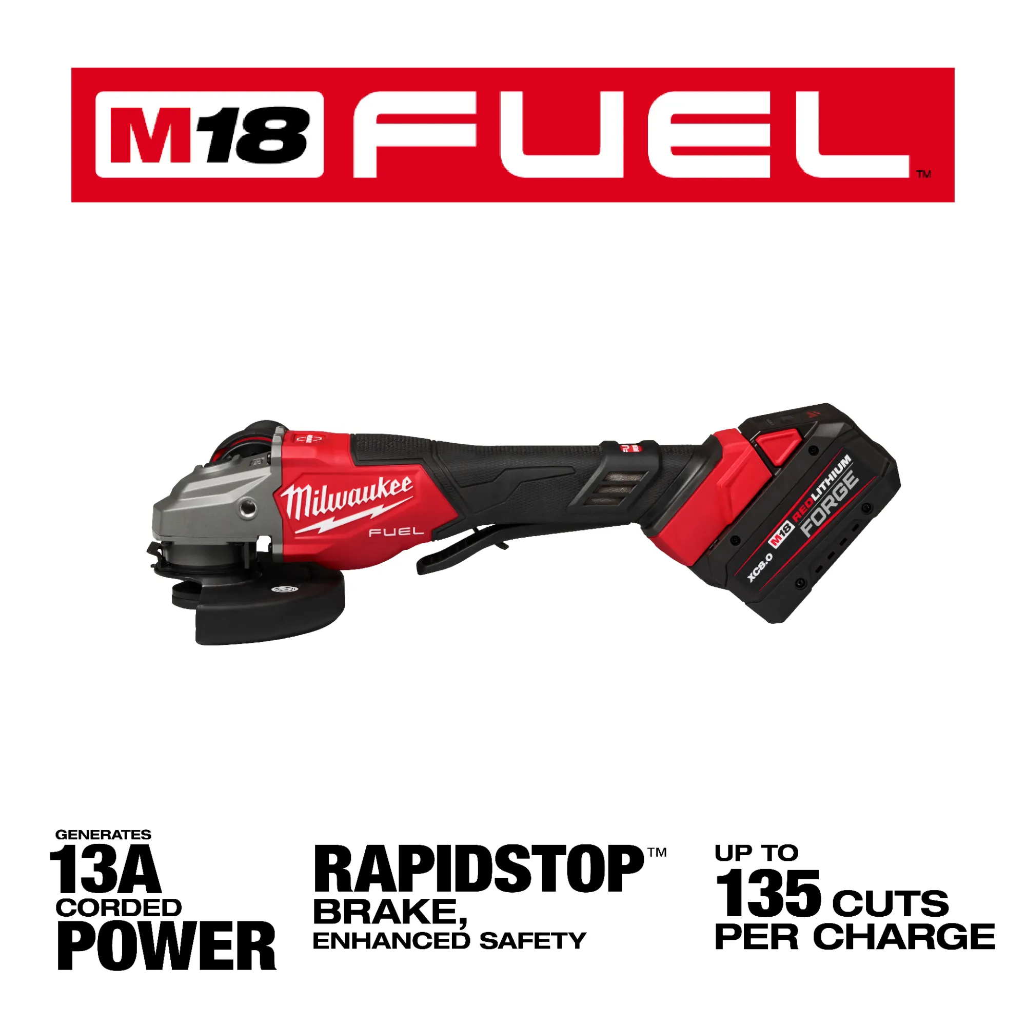 Milwaukee 3670-22, M18 FUEL™ 4-1/2"-6" Braking Grinder, Paddle Switch Kit - Image 3