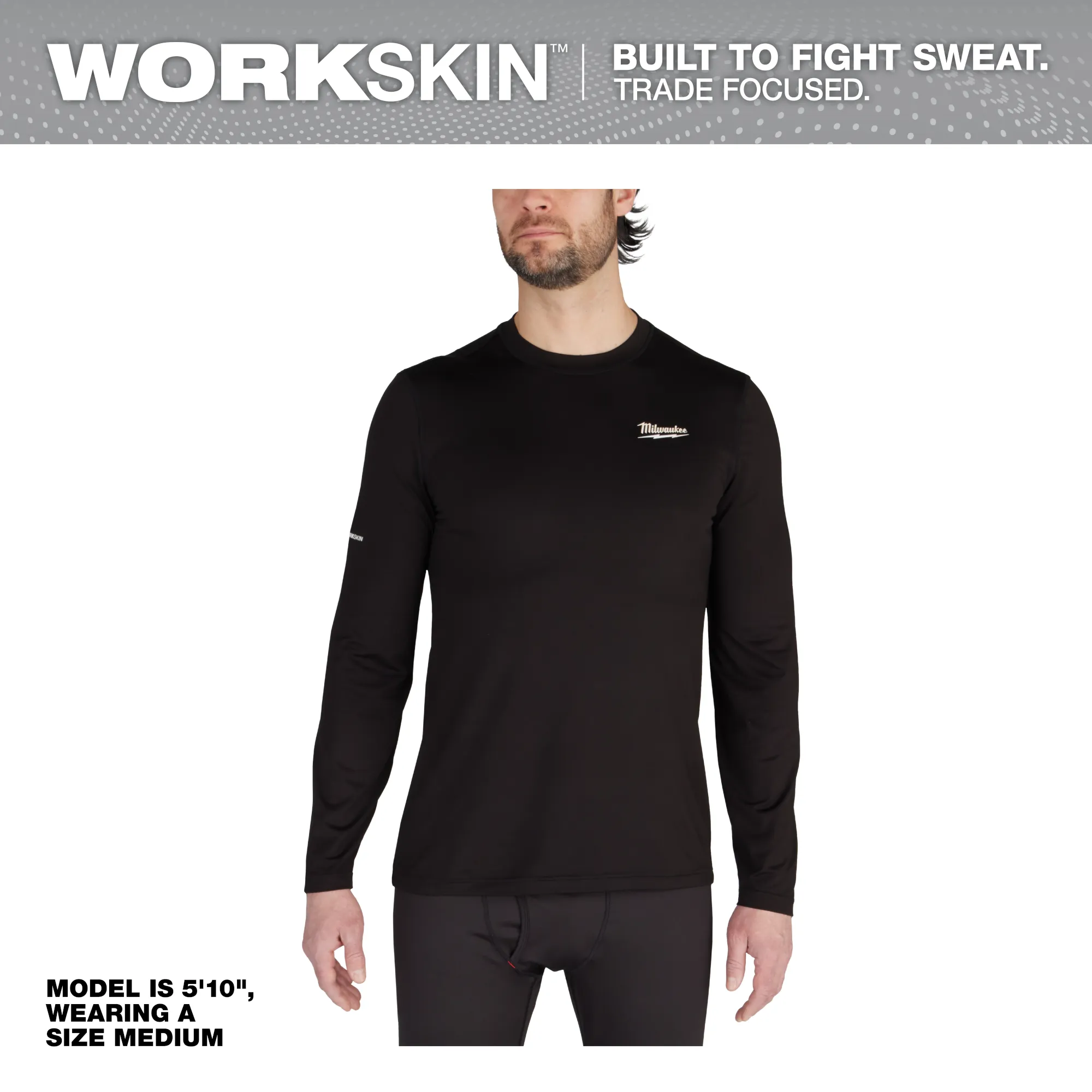 Milwaukee 403B WORKSKIN™ Crew Neck Baselayer Black - Image 10
