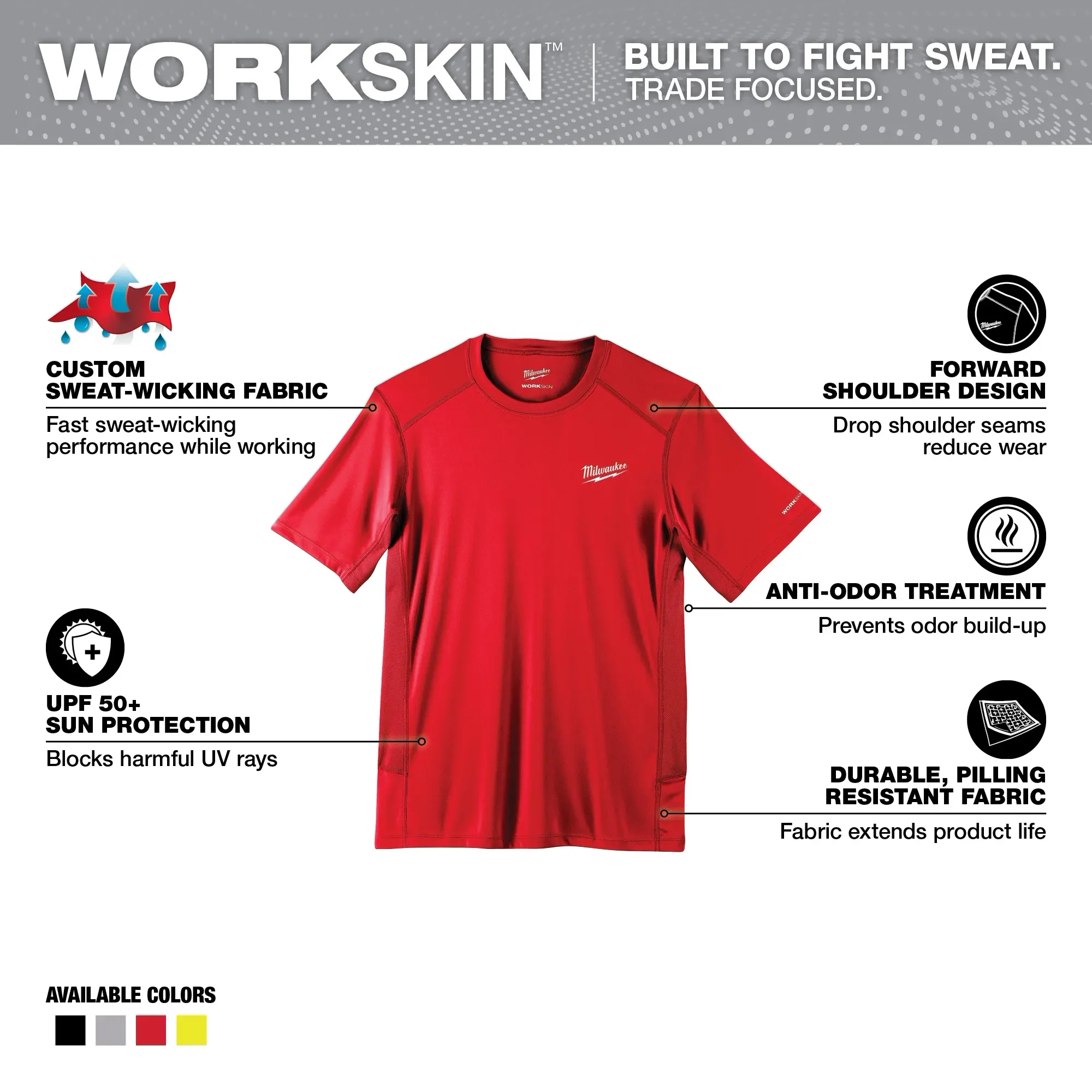 Milwaukee 414 WORKSKIN™ Lightweight Performance Shirt - Short Sleeve - Image 16