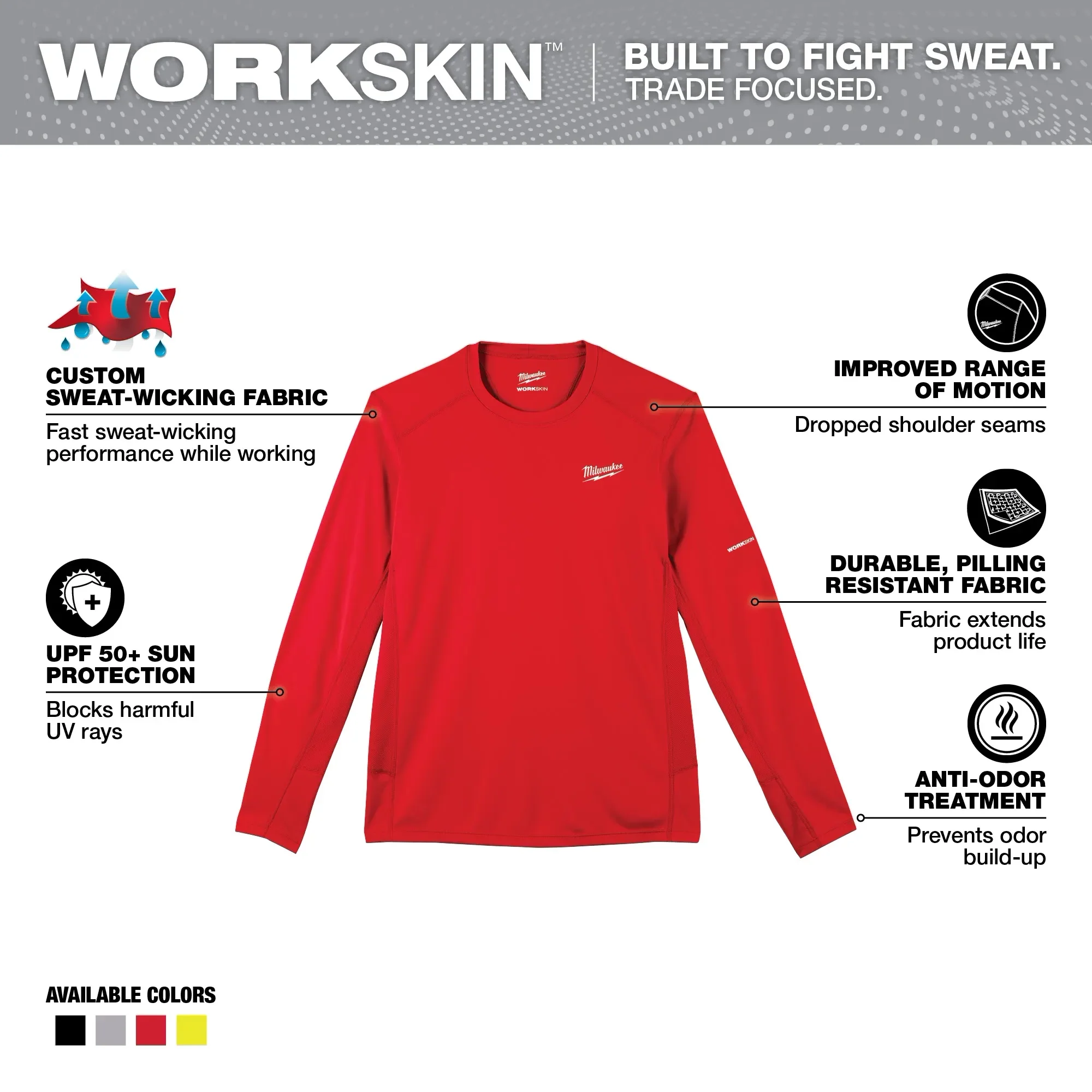 Milwaukee 415 WORKSKIN™ Lightweight Performance Shirt - Long Sleeve - Image 11