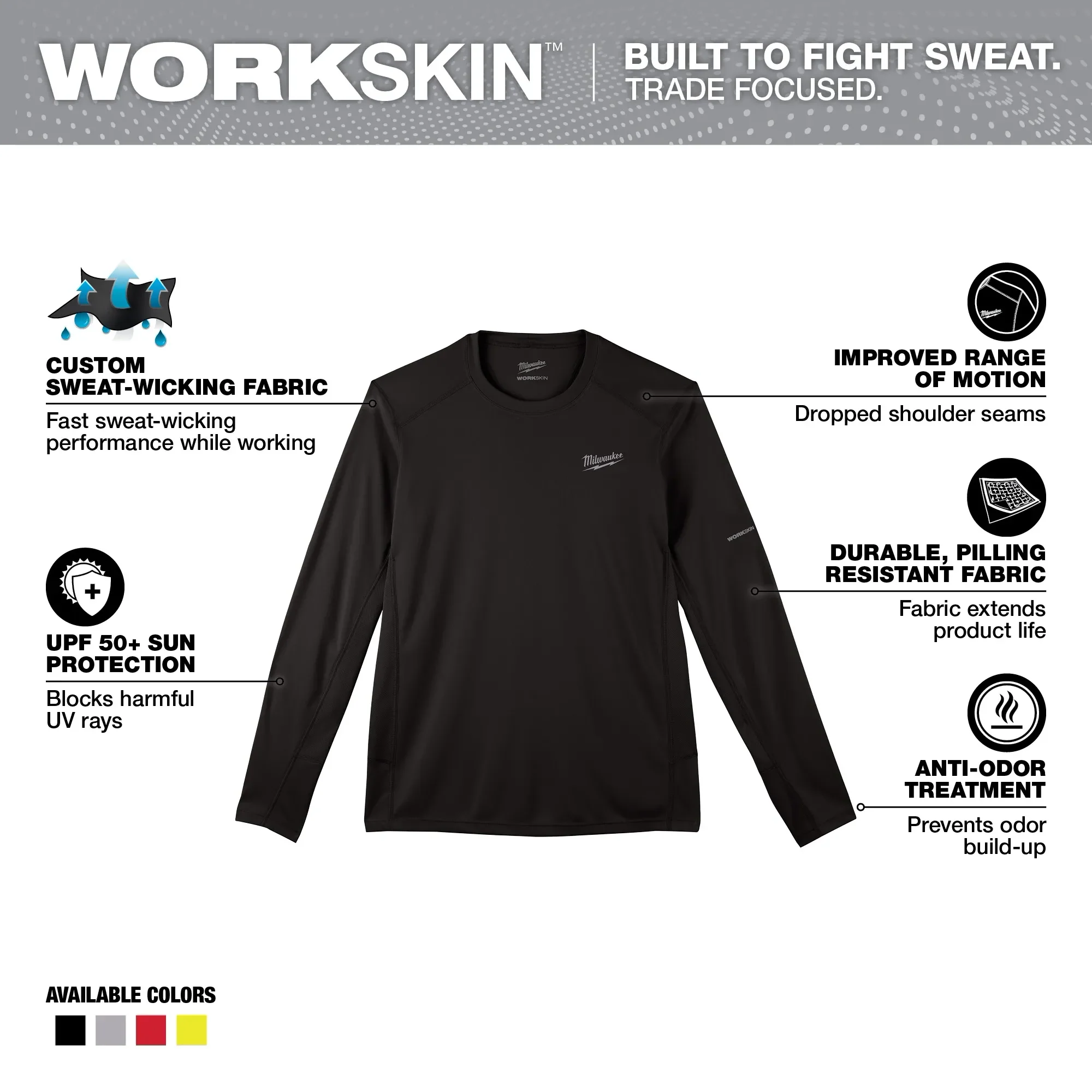 Milwaukee 415 WORKSKIN™ Lightweight Performance Shirt - Long Sleeve - Image 3