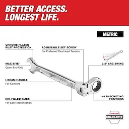 Milwaukee 45-96-9617, 17 mm Flex Head Combination Wrench - Image 4