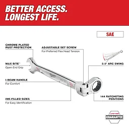 Milwaukee 45-96-9811, 11/32" Flex Head Combination Wrench - Image 5