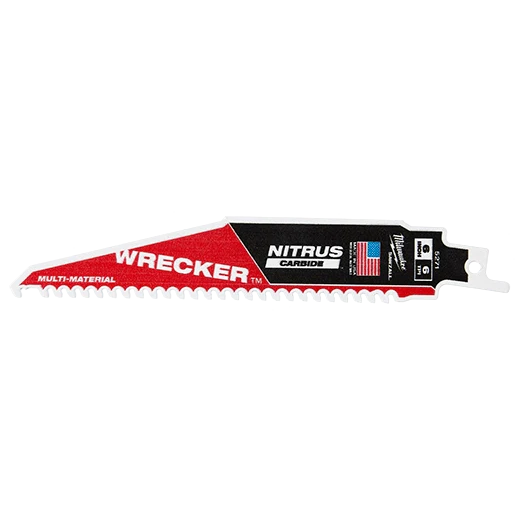 Milwaukee 48-00-5271, 6” WRECKER™ with NITRUS™ Carbide SAWZALL® Blade for Multi-Material 1PK