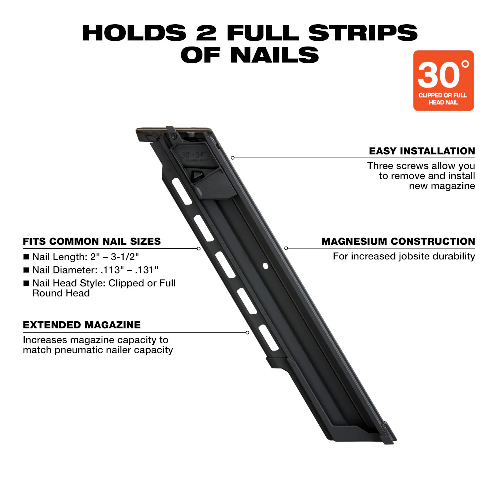 Milwaukee 48-08-2745, 30 Degree Framing Nailer Extended Capacity Magazine - Image 5