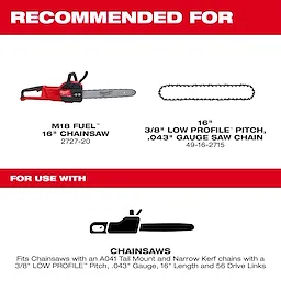 Milwaukee 48-09-3001, 16" Guide Bar For 2727-20 - Image 3