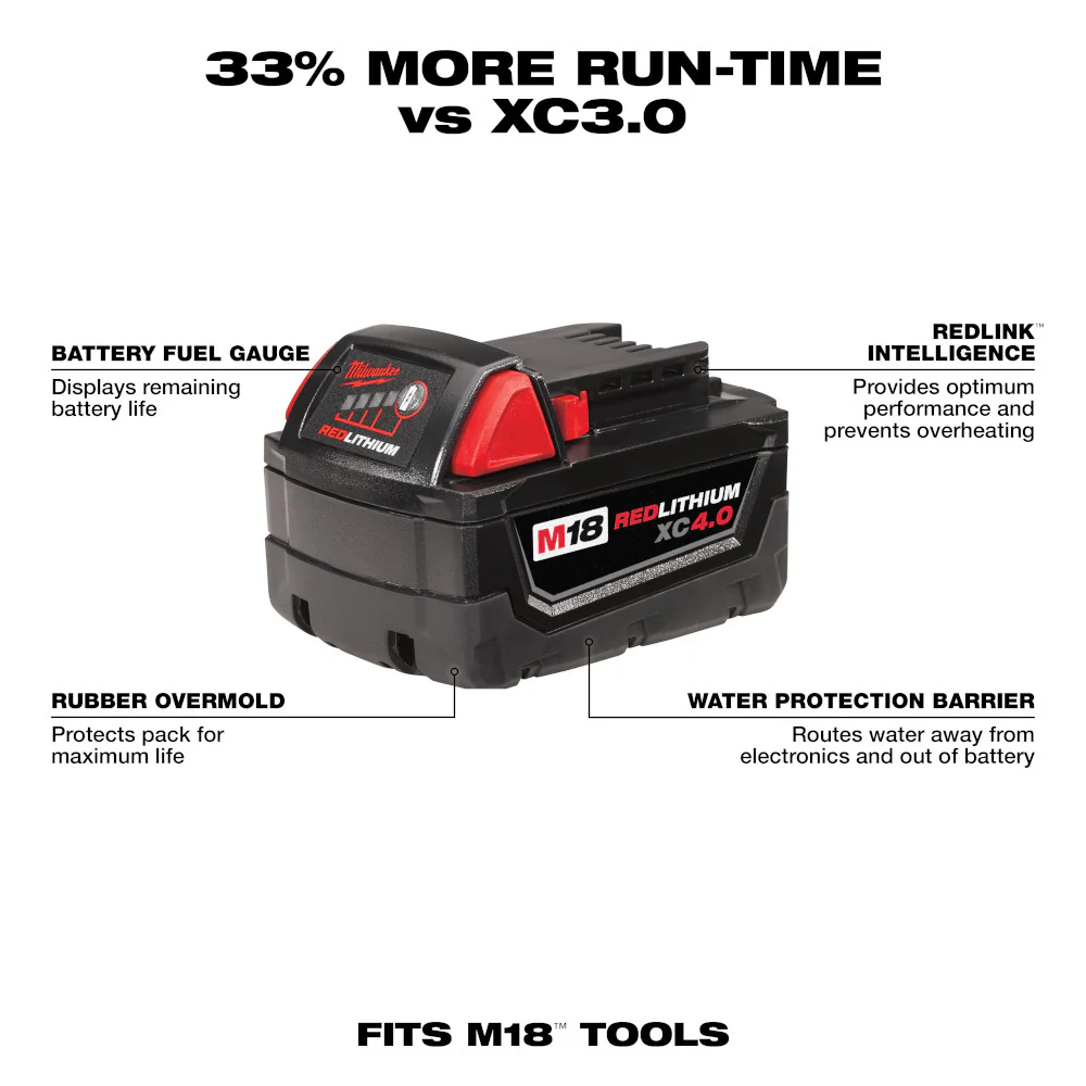 Milwaukee 48-11-1840, M18 REDLITHIUM Extended Capacity Battery (4.0 Ah) - Image 5