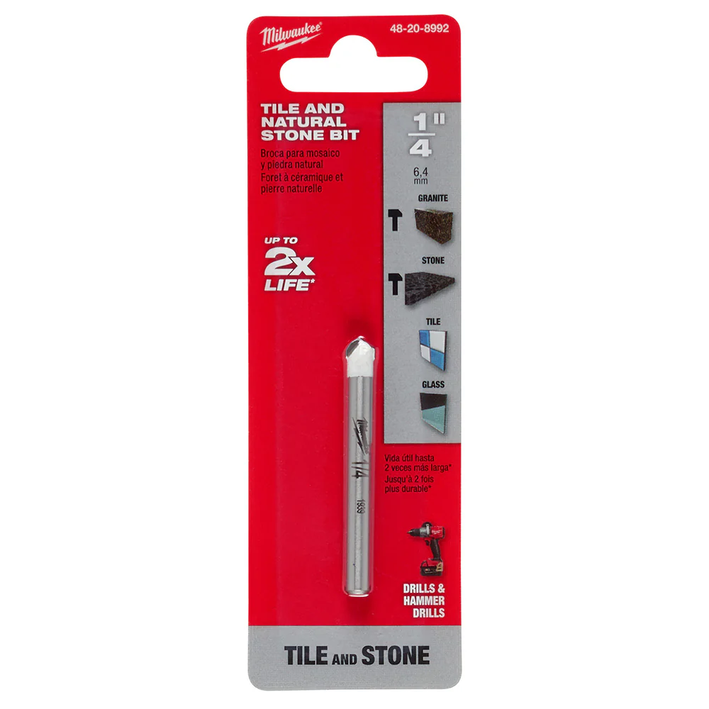 Milwaukee 48-20-8992, 1/4" Tile and Natural Stone Bit - Image 2