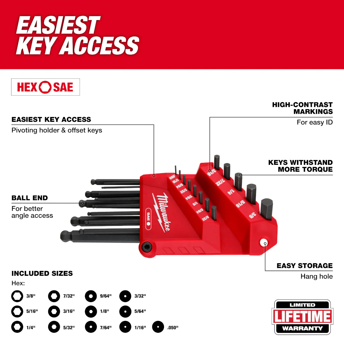 Milwaukee 48-22-0161, 28pc. Hex Key & Hammer Set with Tray for PACKOUT™ Drawers - Image 5