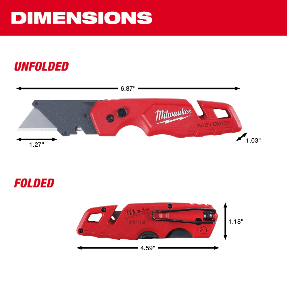 Milwaukee 48-22-1502, FASTBACK Folding Utility Knife w/ Blade Storage - Image 4