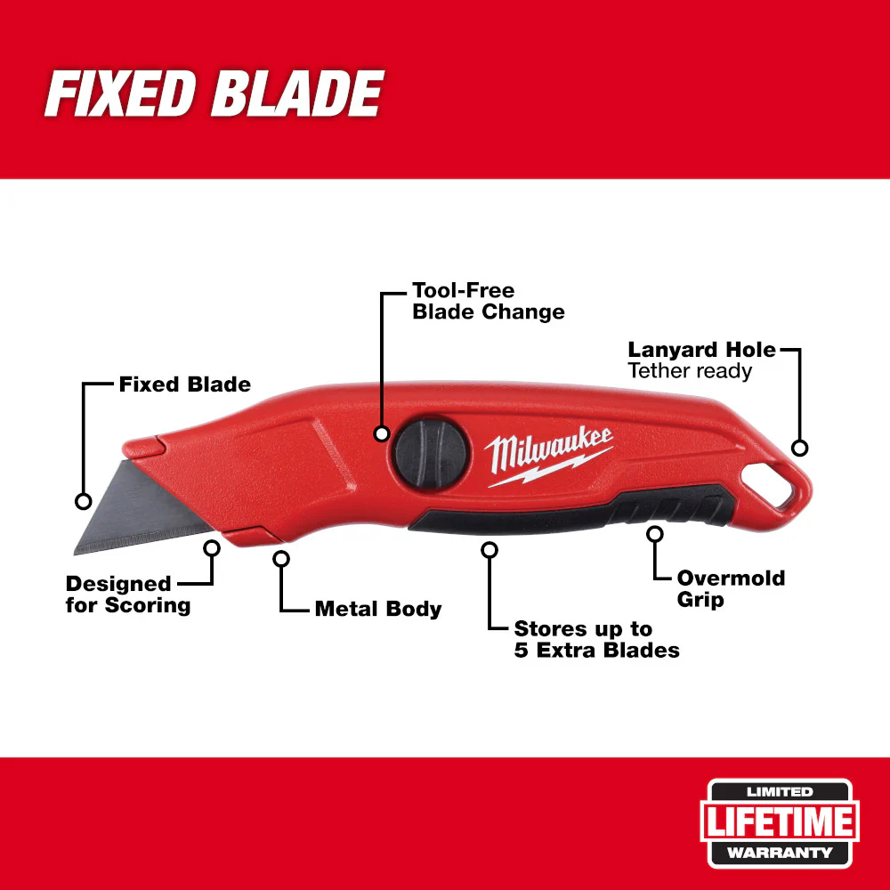Milwaukee 48-22-1513, Fixed Blade Utility Knife - Image 5