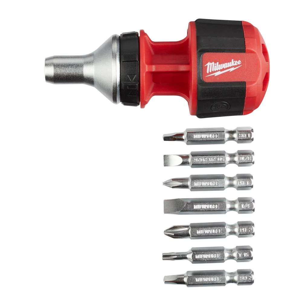 Milwaukee 48-22-2330, 8-in-1 Compact Ratcheting Multi-bit Driver - Image 2
