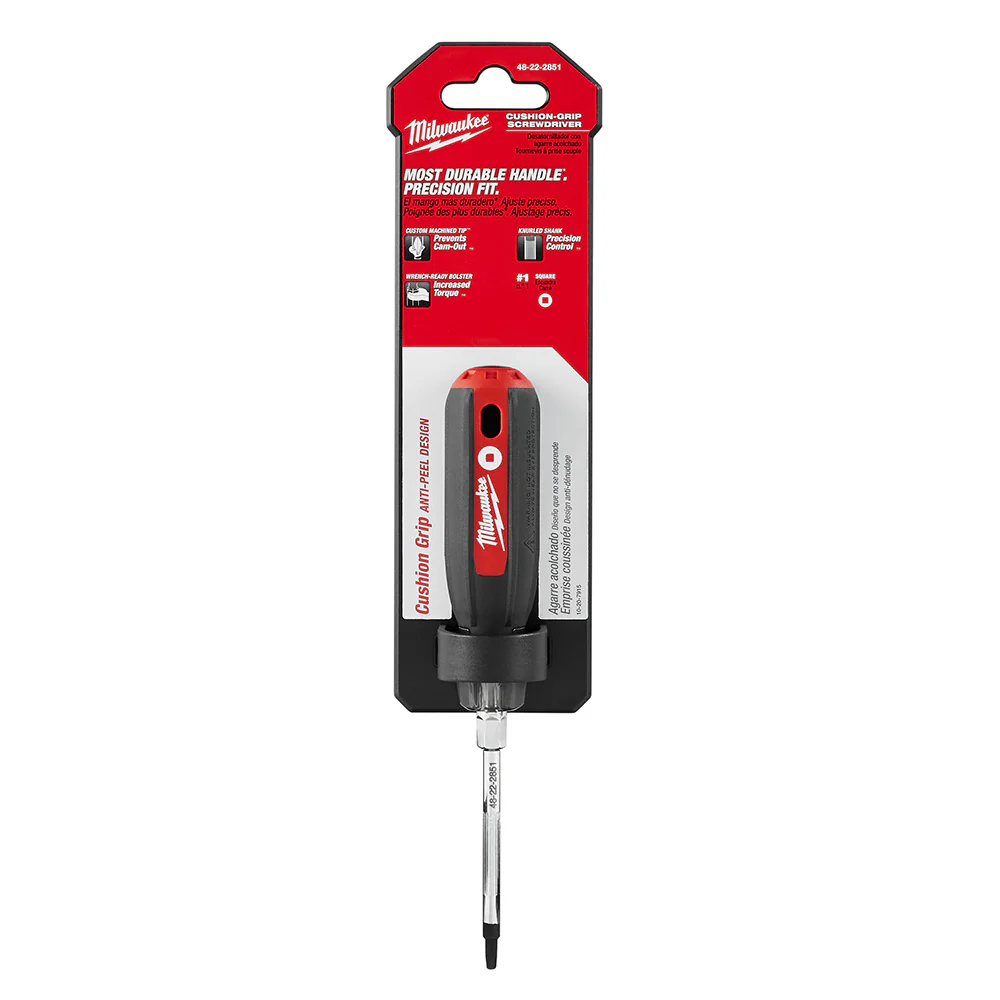 Milwaukee 48-22-2851, #1 Square - 3" Cushion Grip Screwdriver - Image 2