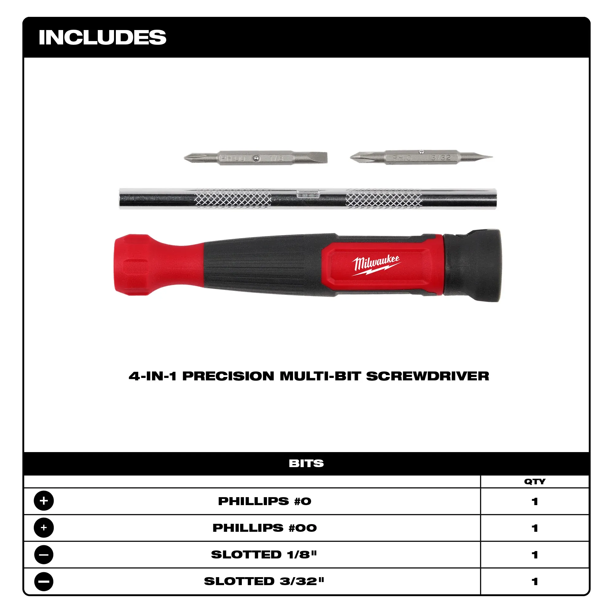Milwaukee 48-22-2930, 4-in-1 Precision Multi-Bit Driver - Image 4